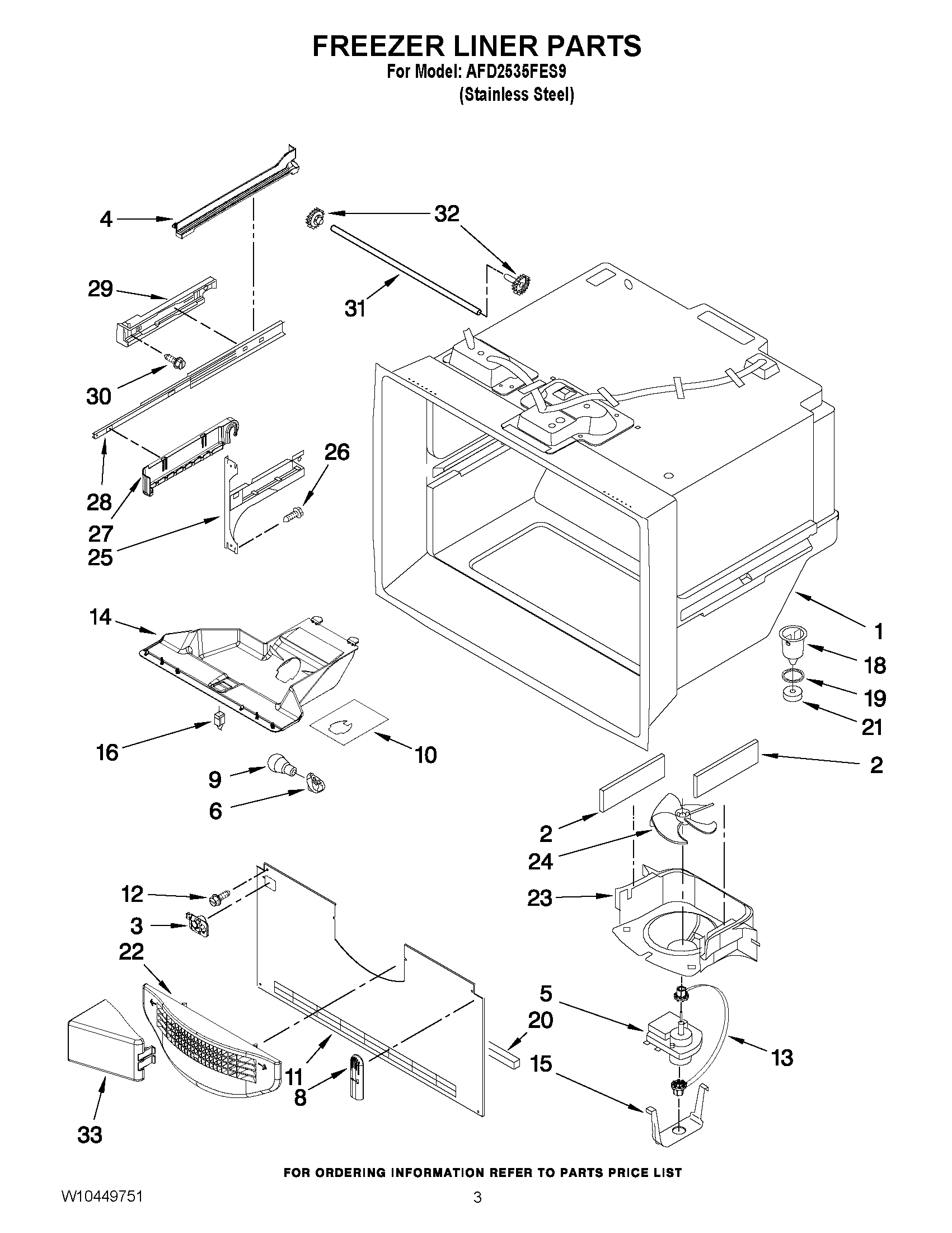 02 - FREEZER LINER PARTS