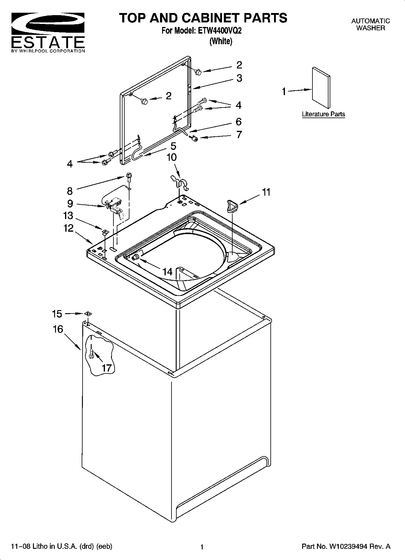 01 - TOP AND CABINET PARTS