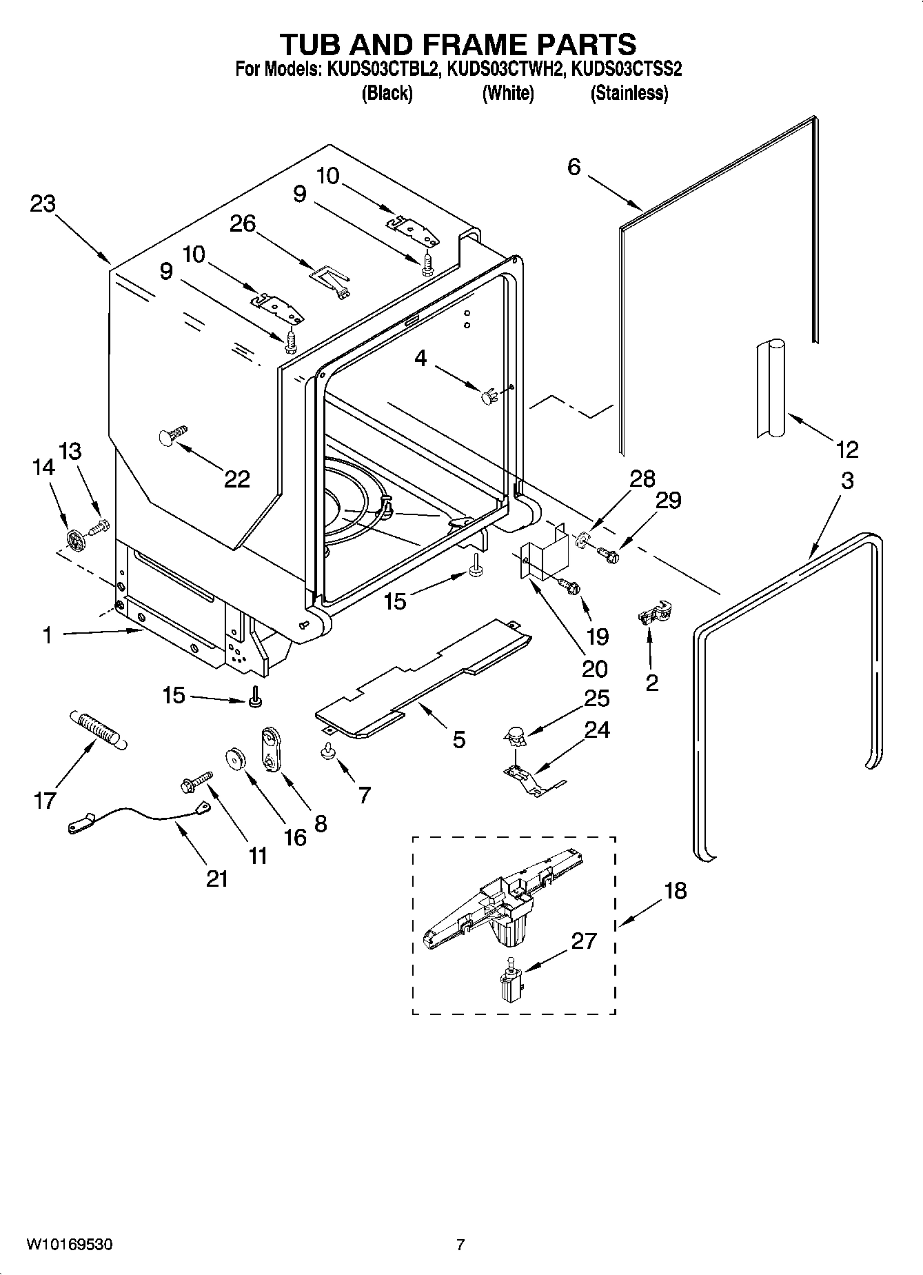 07 - TUB AND FRAME PARTS