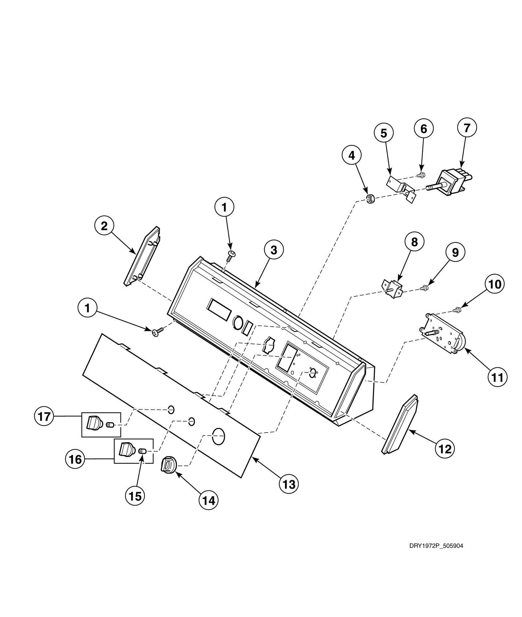 Graphic Panel, Control Hood and Controls (Drawing 4 of 7)