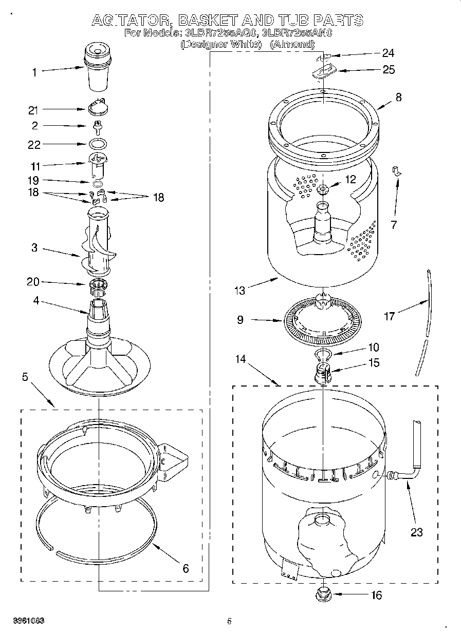 03 - AGITATOR, BASKET AND TUB