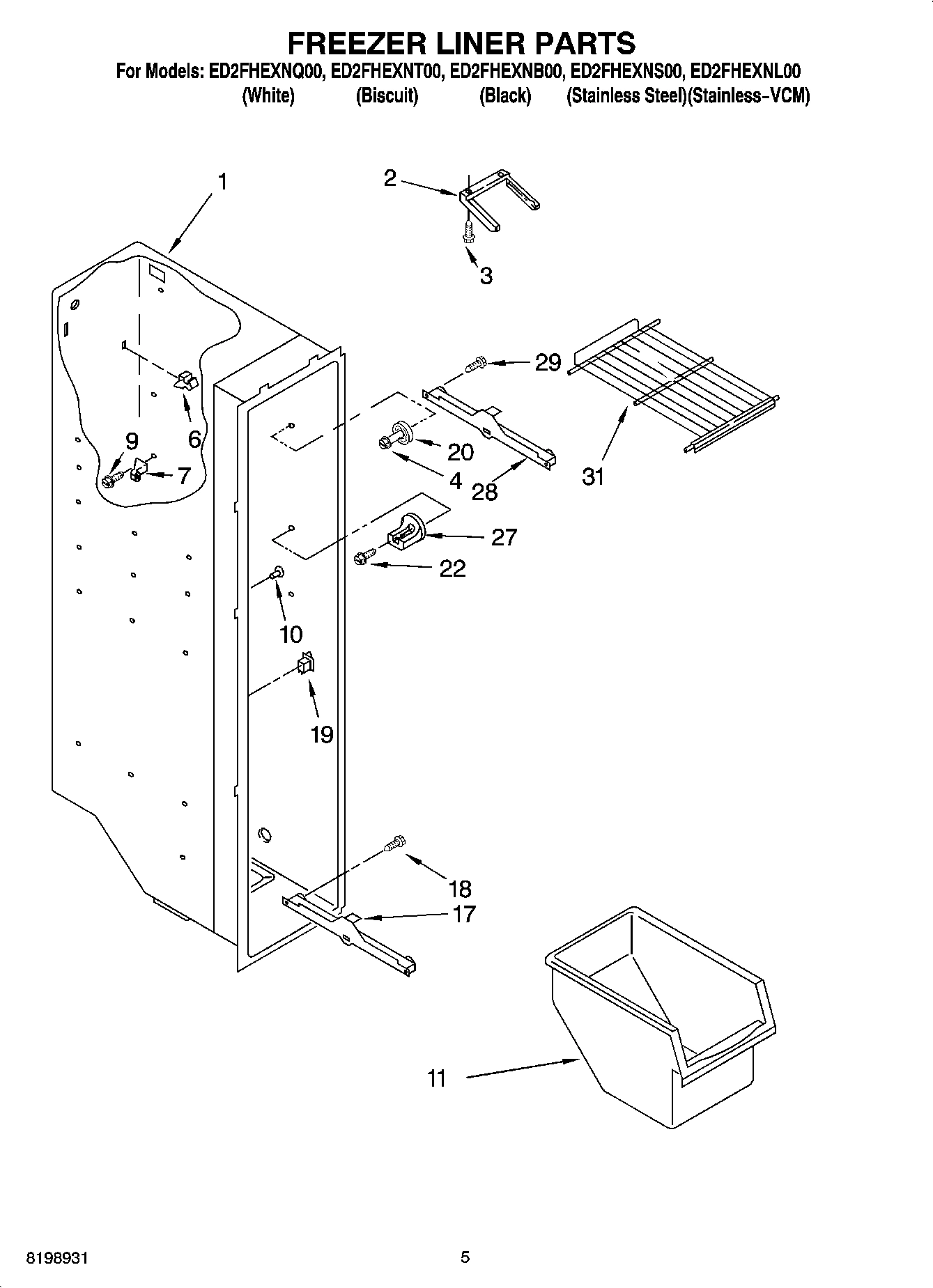 04 - FREEZER LINER PARTS