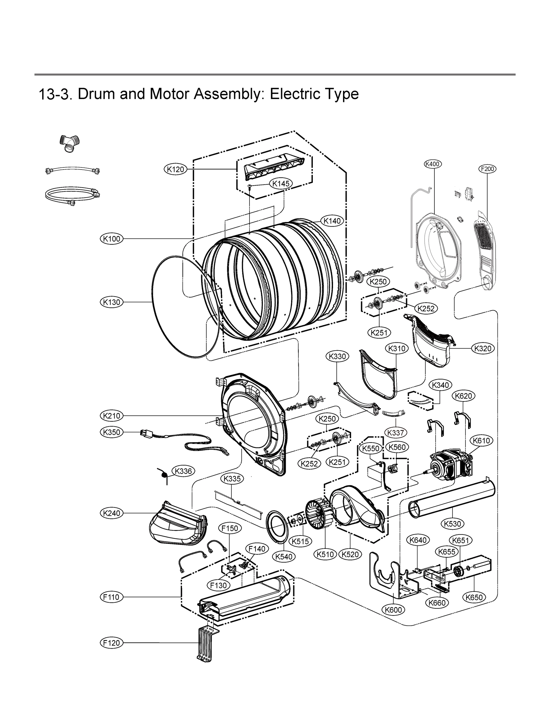 DRUM AND MOTOR ASSEMBLY