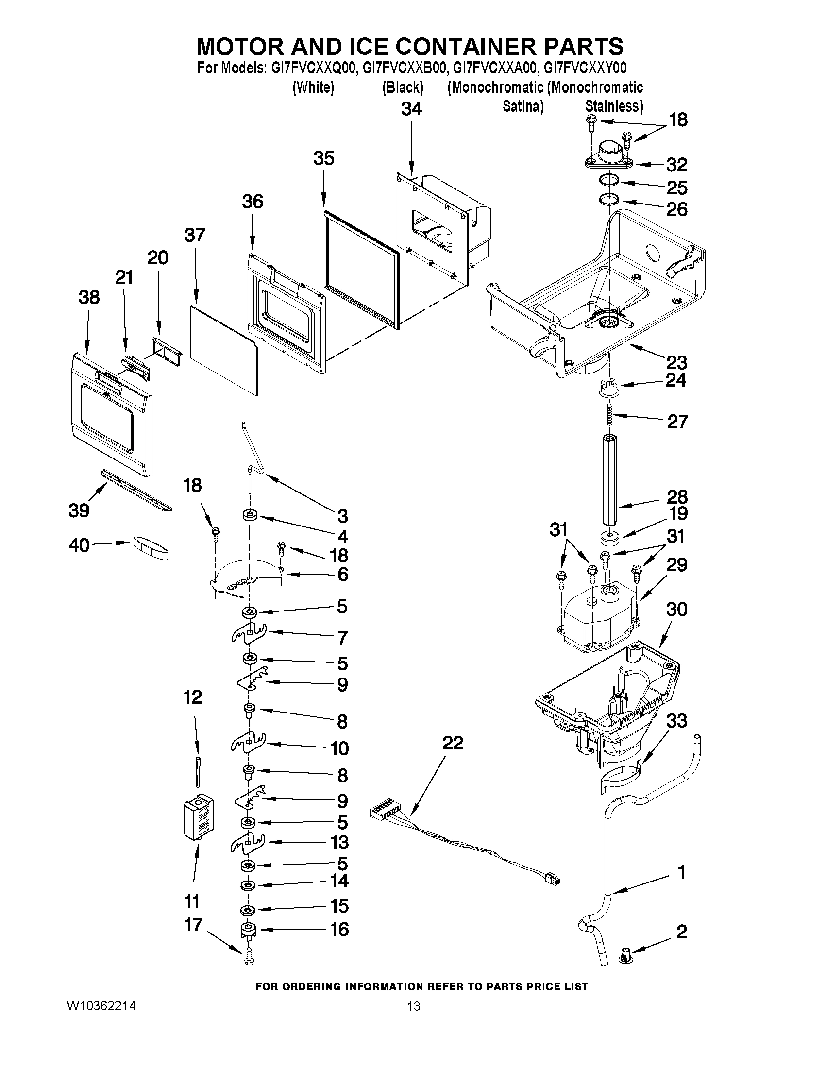 07 - MOTOR AND ICE CONTAINER PARTS