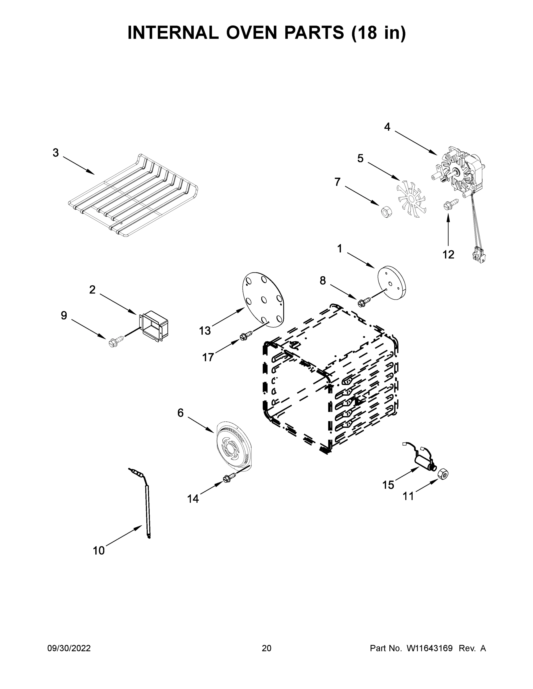 11 - INTERNAL OVEN PARTS (18 IN)