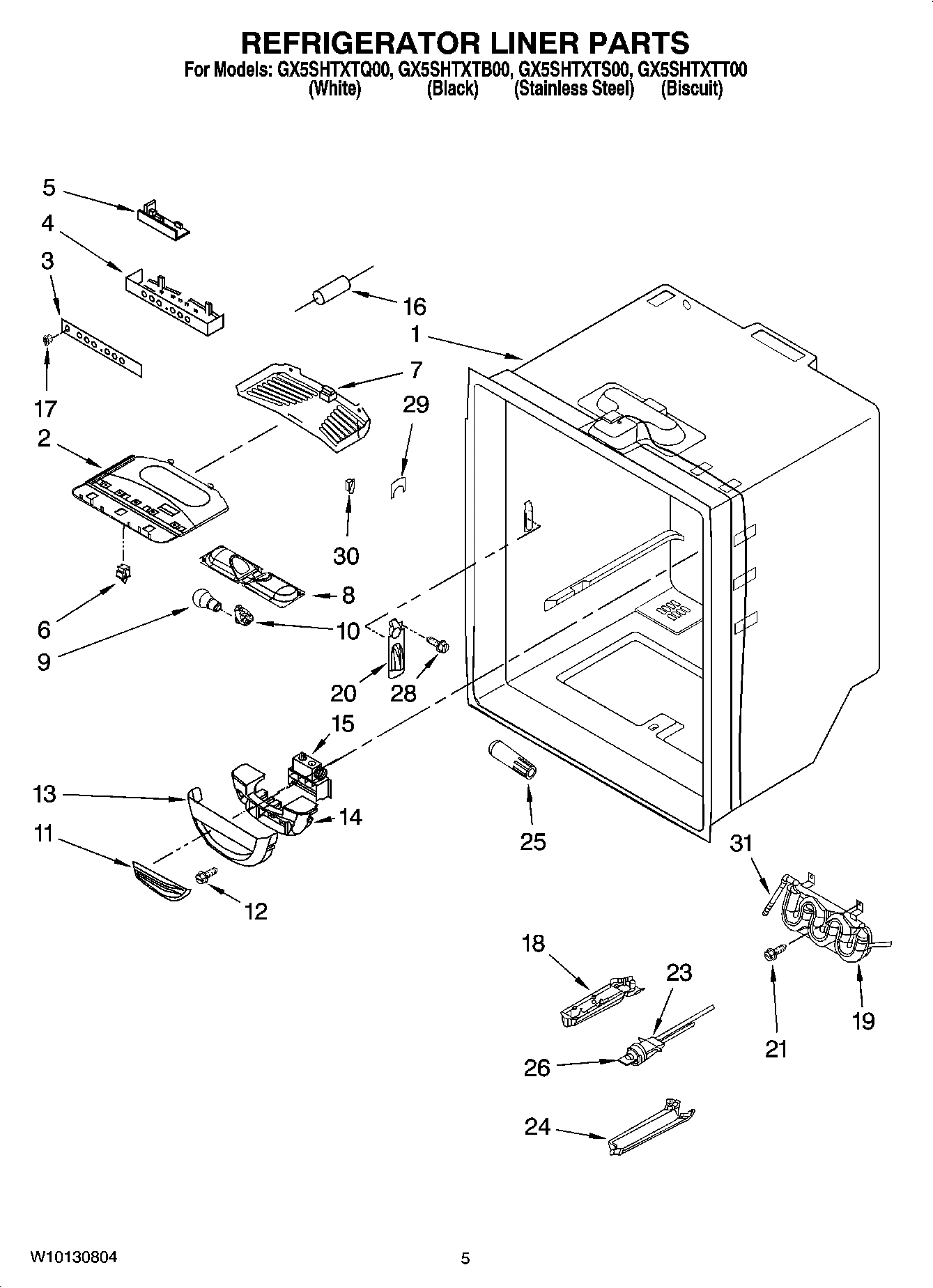 03 - REFRIGERATOR LINER PARTS