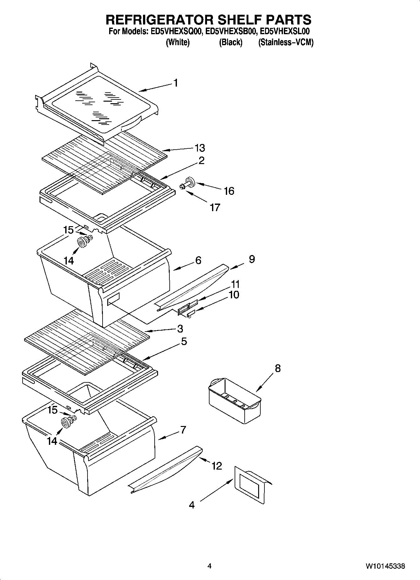 03 - REFRIGERATOR SHELF PARTS