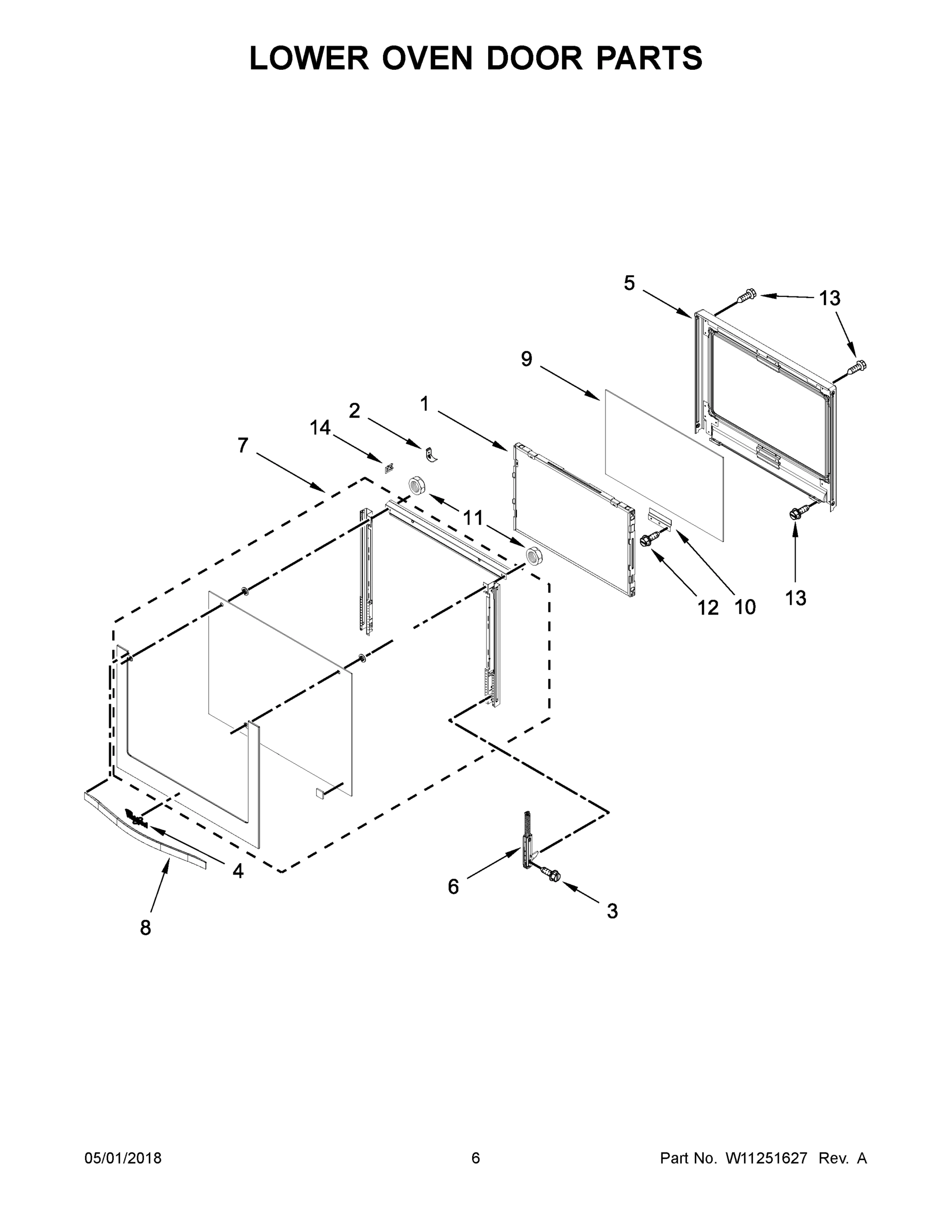 04 - LOWER OVEN DOOR PARTS