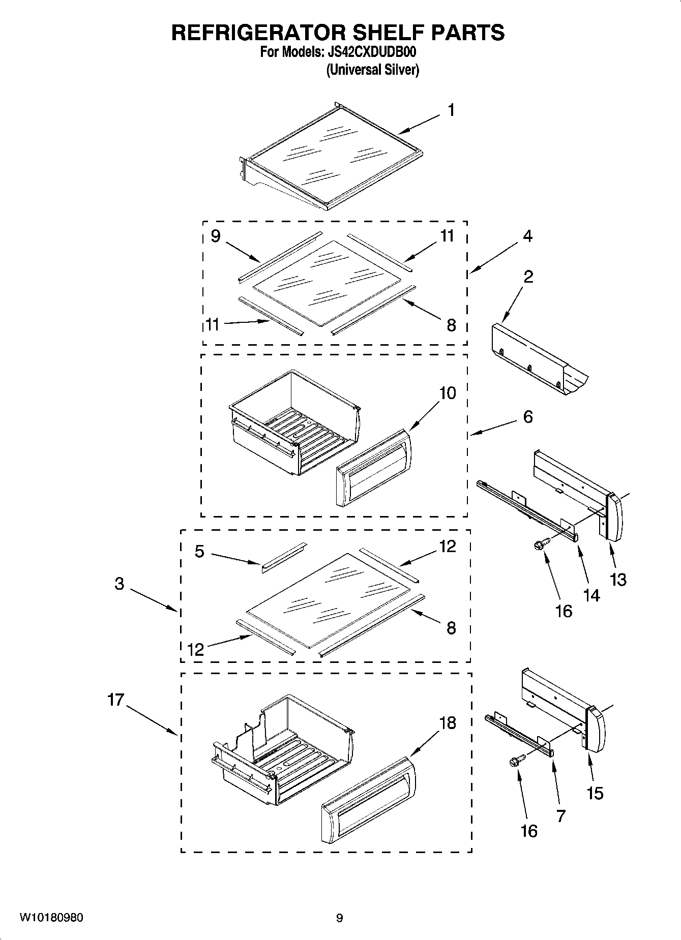 07 - REFRIGERATOR SHELF PARTS