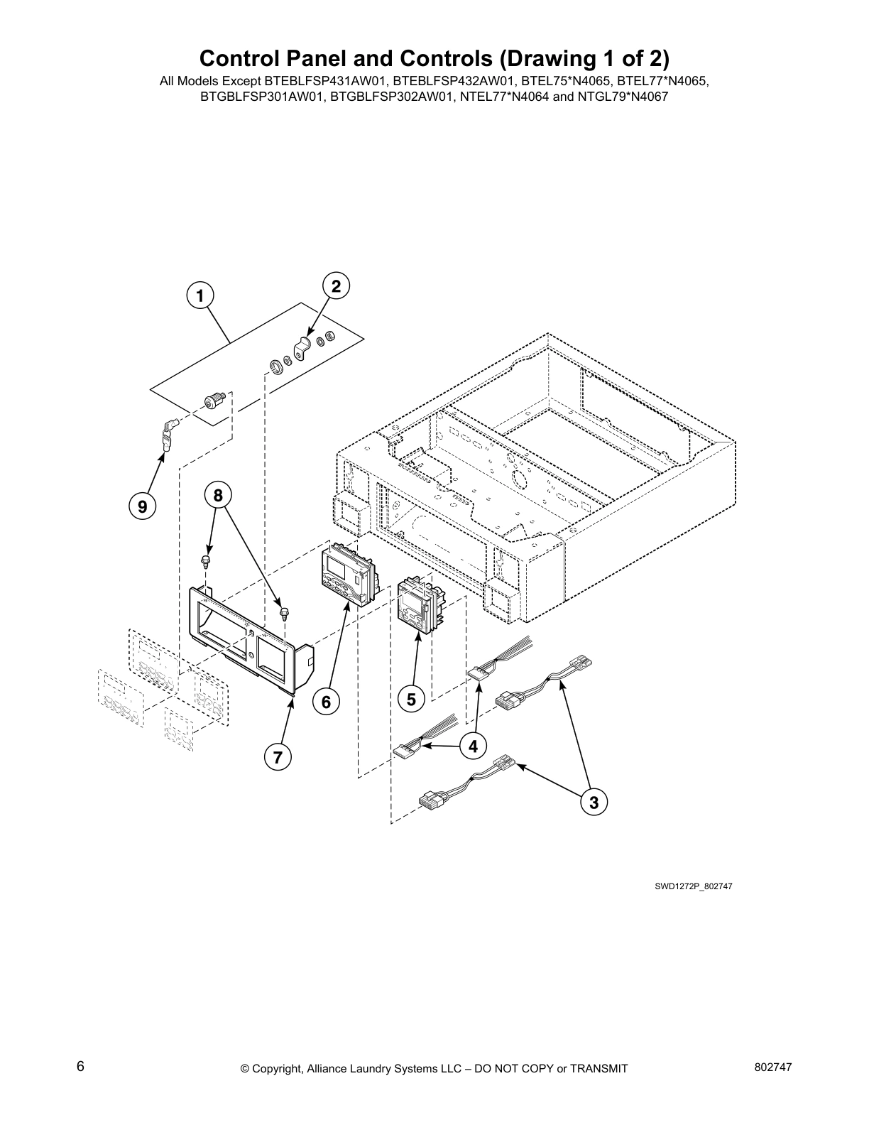Control Panel and Controls (Drawing 1 of 2)