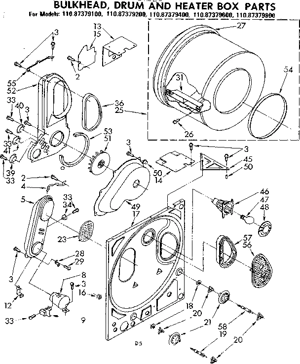 BULKHEAD DRUM & HEATER BOX PARTS