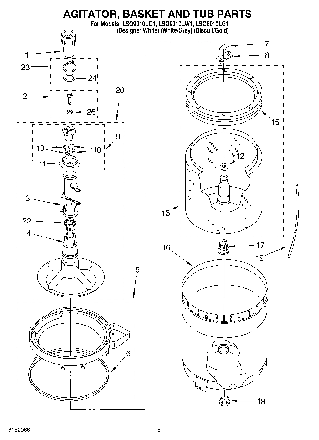 03 - AGITATOR, BASKET AND TUB PARTS