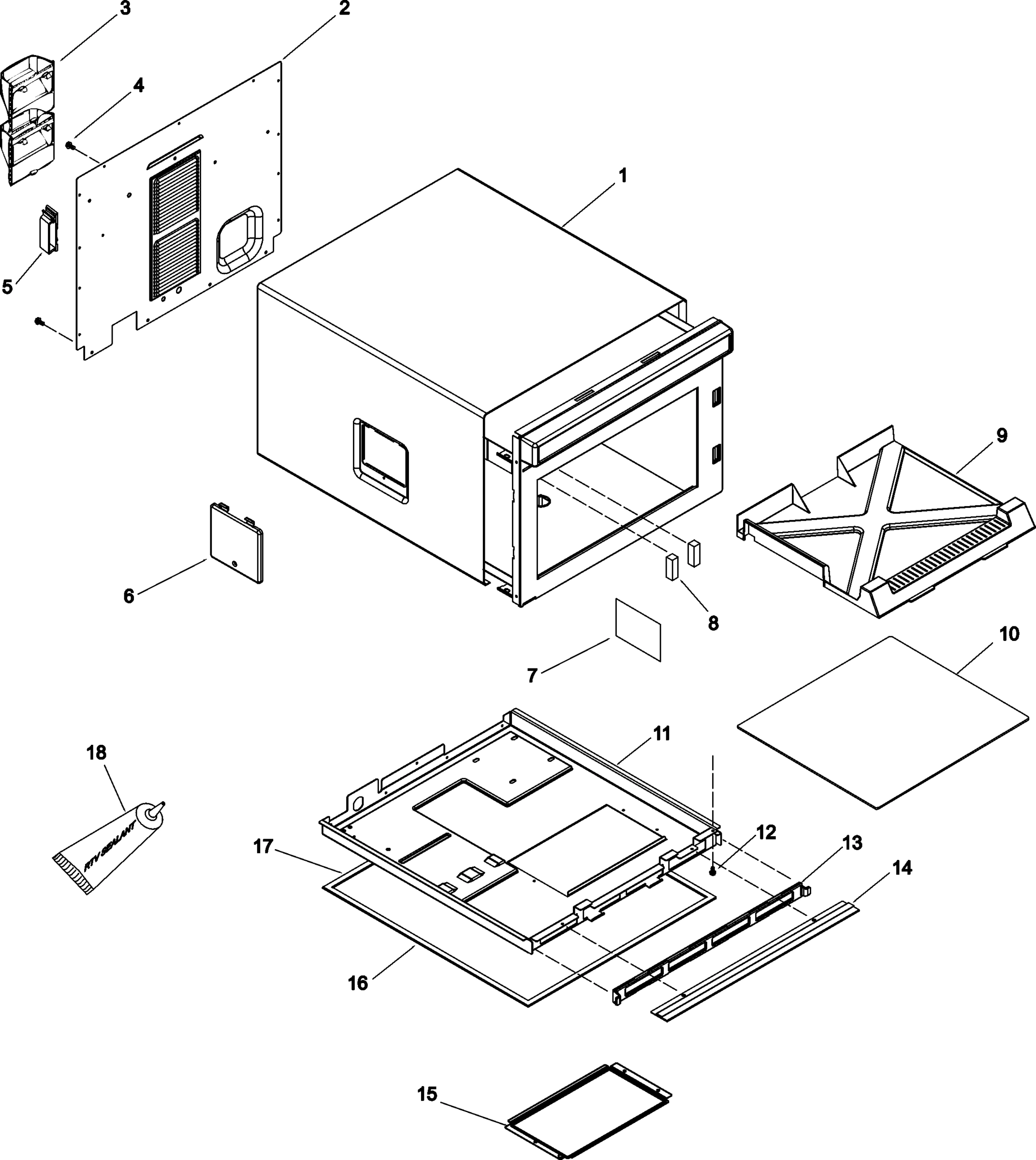 01 - TRAY, GREASE SHIELD, CABINET,