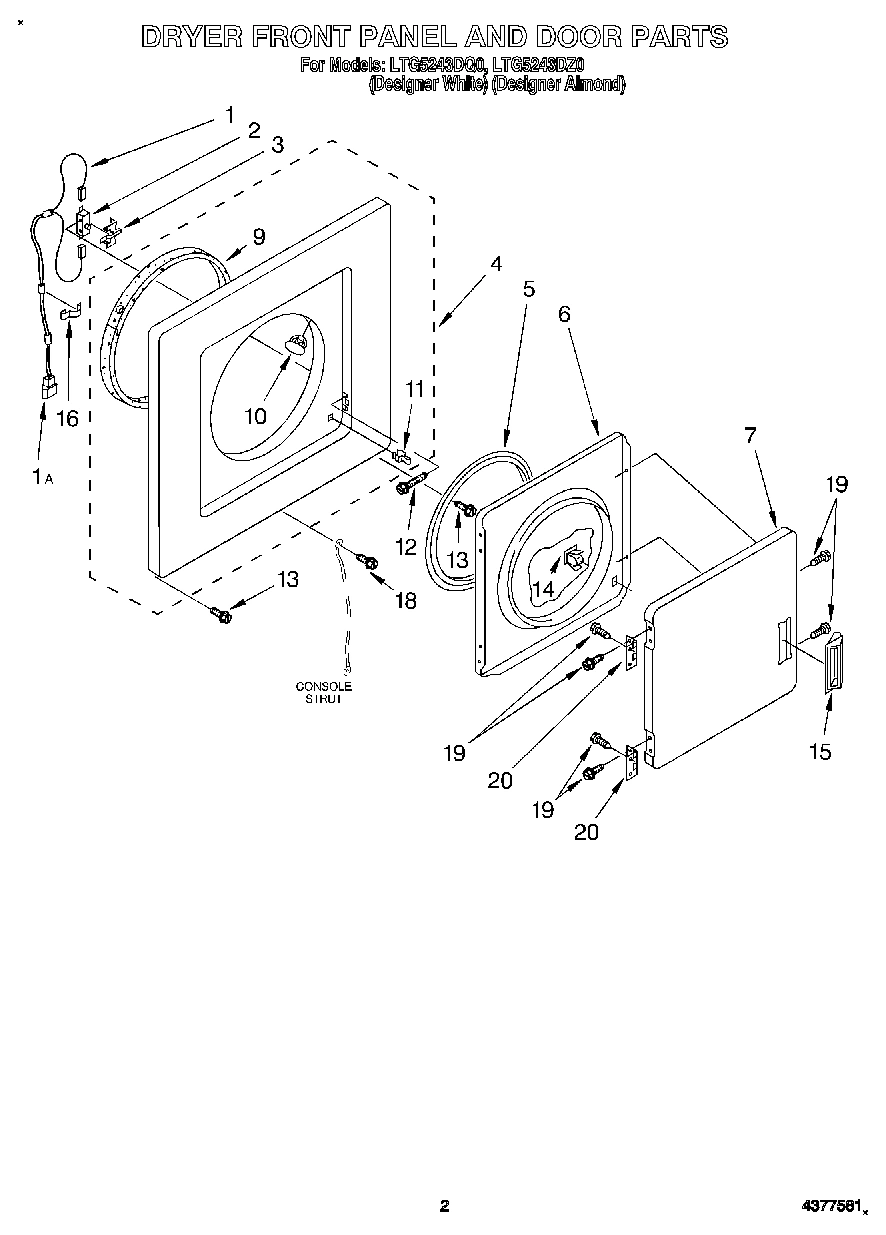 02 - DRYER FRONT PANEL AND DOOR