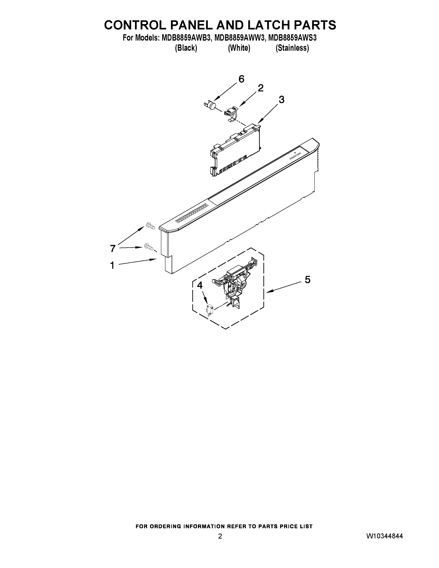 02 - CONTROL PANEL AND LATCH PARTS