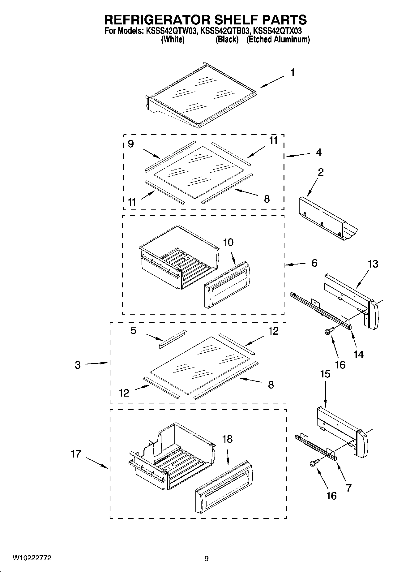 07 - REFRIGERATOR SHELF PARTS