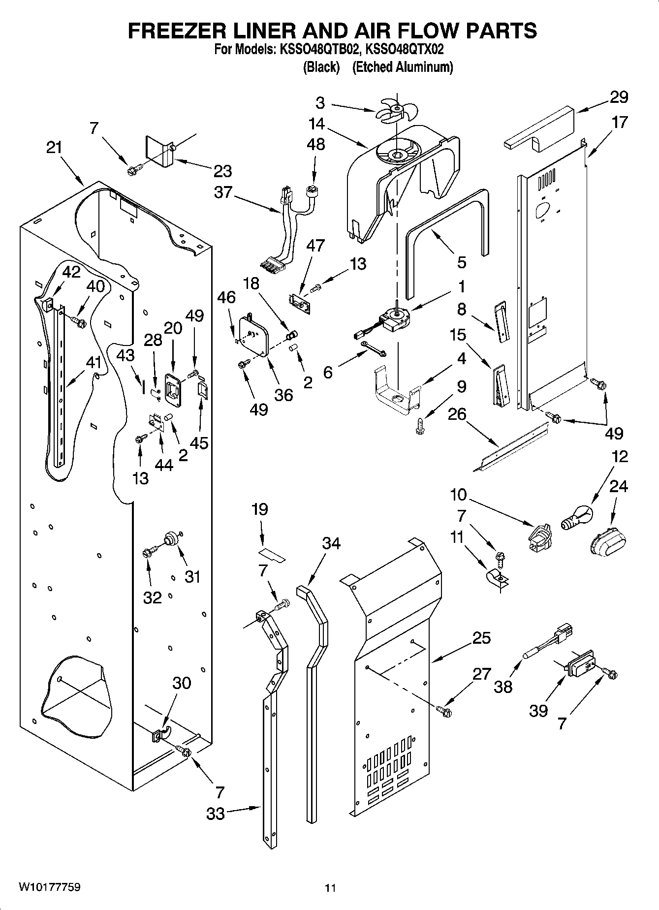 08 - FREEZER LINER AND AIR FLOW PARTS