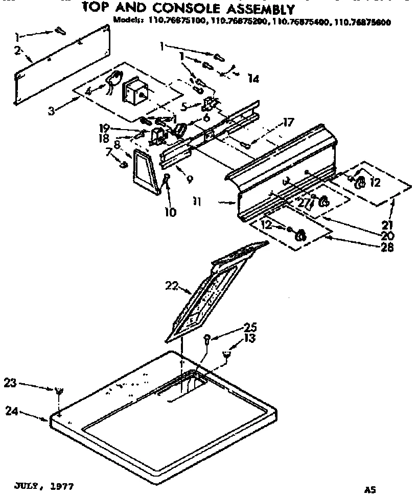 TOP AND CONSOLE ASSEMBLY