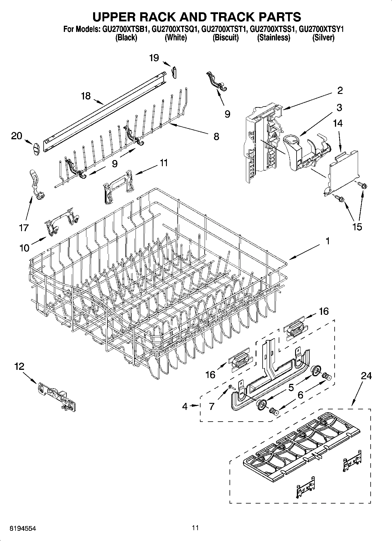 09 - UPPER RACK AND TRACK PARTS