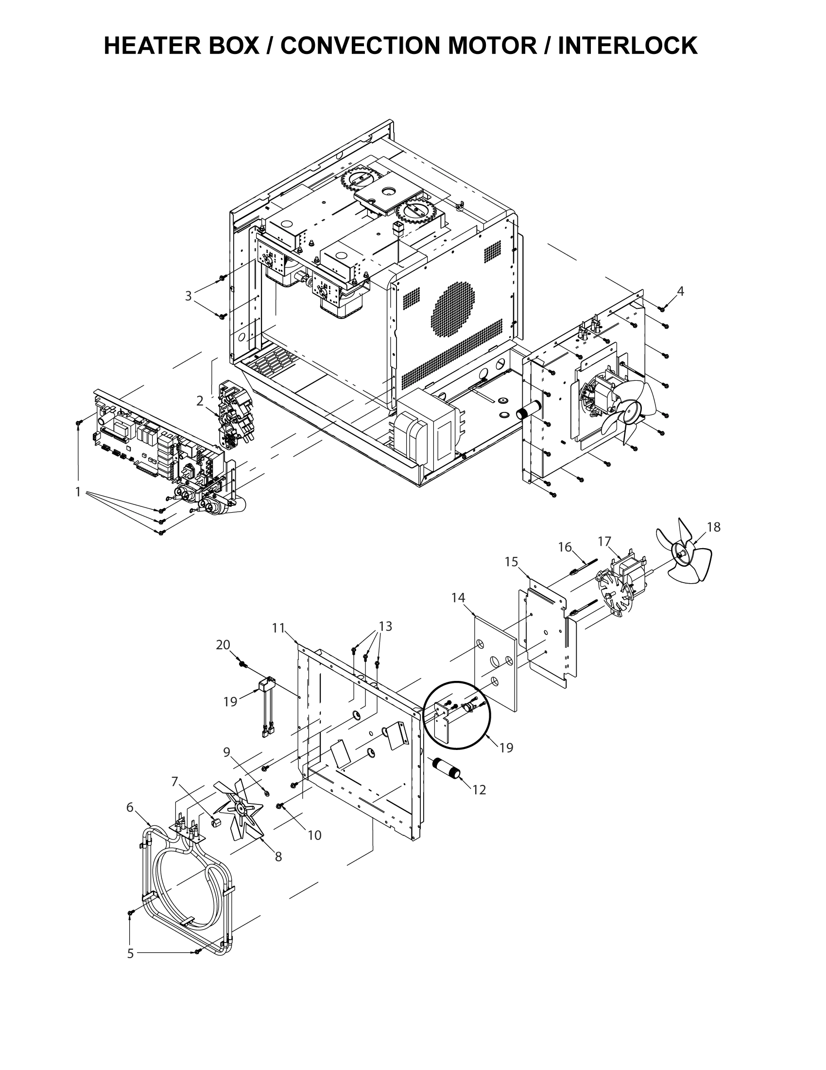 HEATER BOX / CONVECTION MOTOR / INTERLOCK