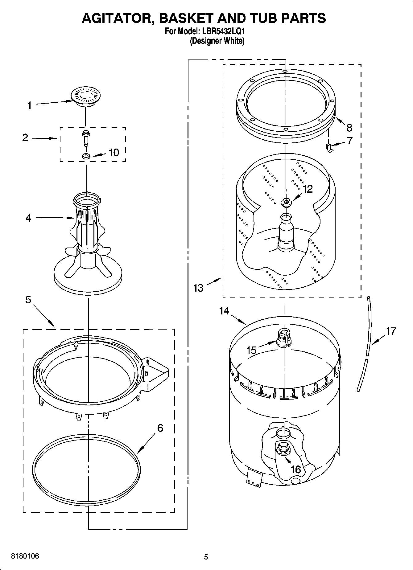 03 - AGITATOR, BASKET AND TUB PARTS