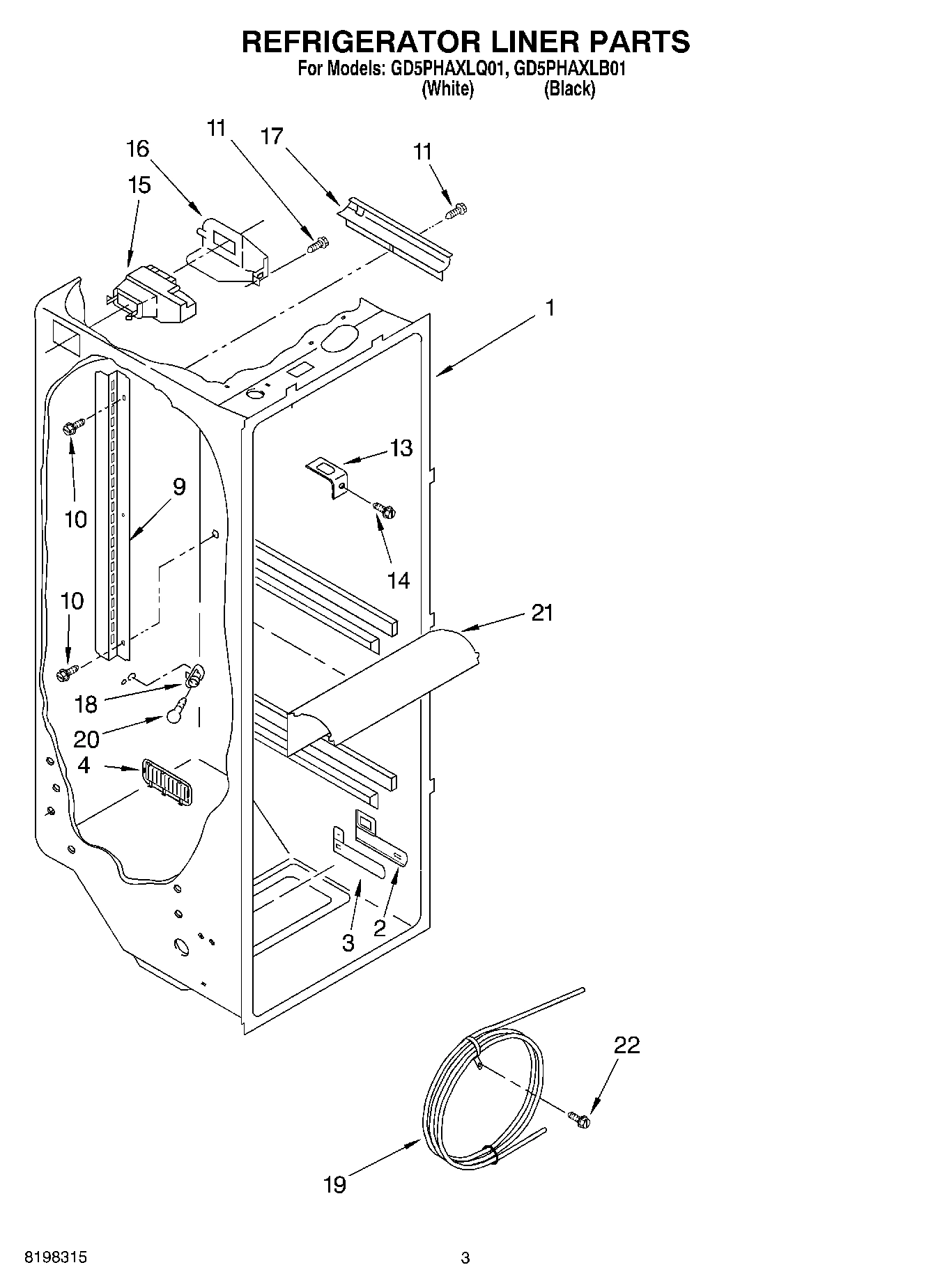 02 - REFRIGERATOR LINER PARTS