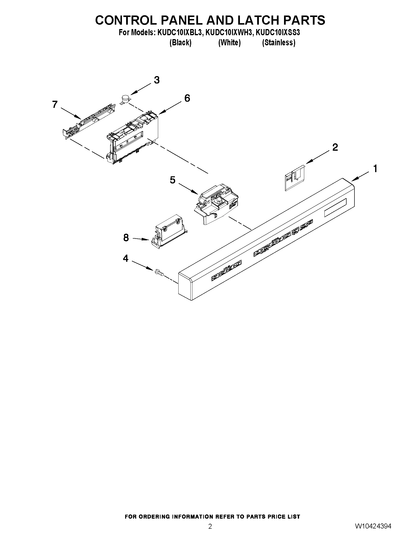 02 - CONTROL PANEL AND LATCH PARTS