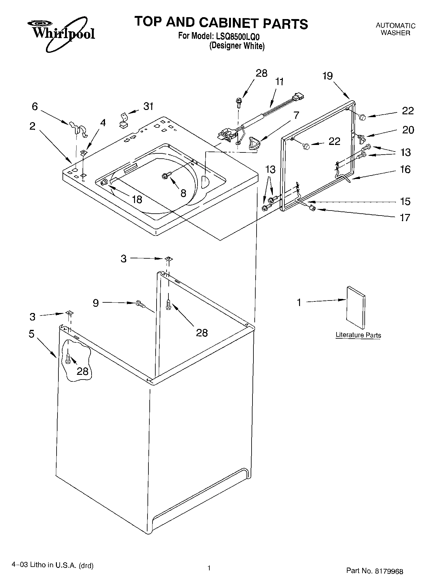 01 - TOP AND CABINET PARTS