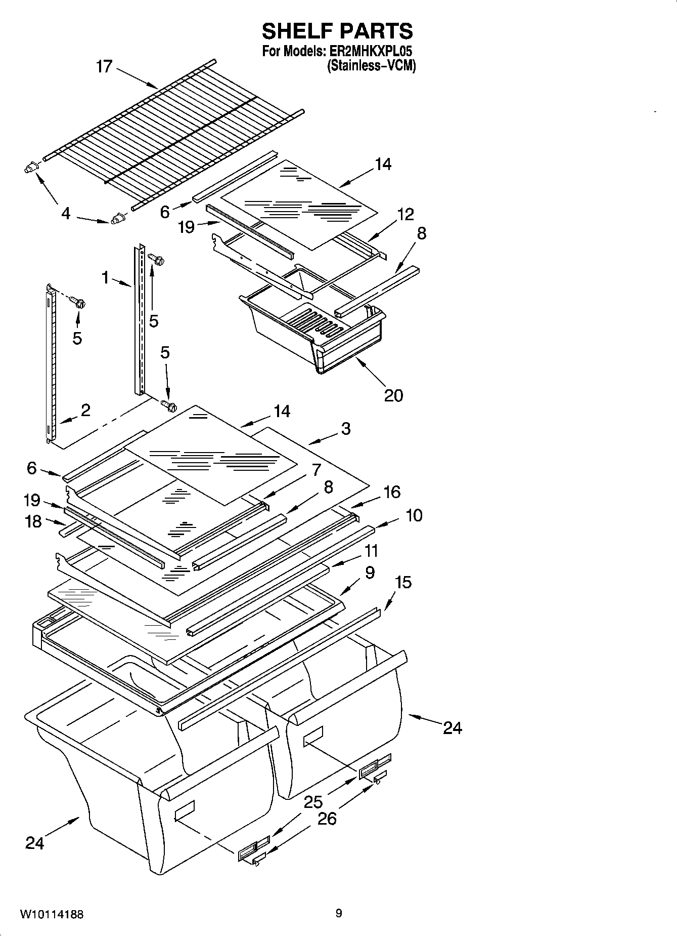 05 - SHELF PARTS, OPTIONAL PARTS (NOT INCLUDED)