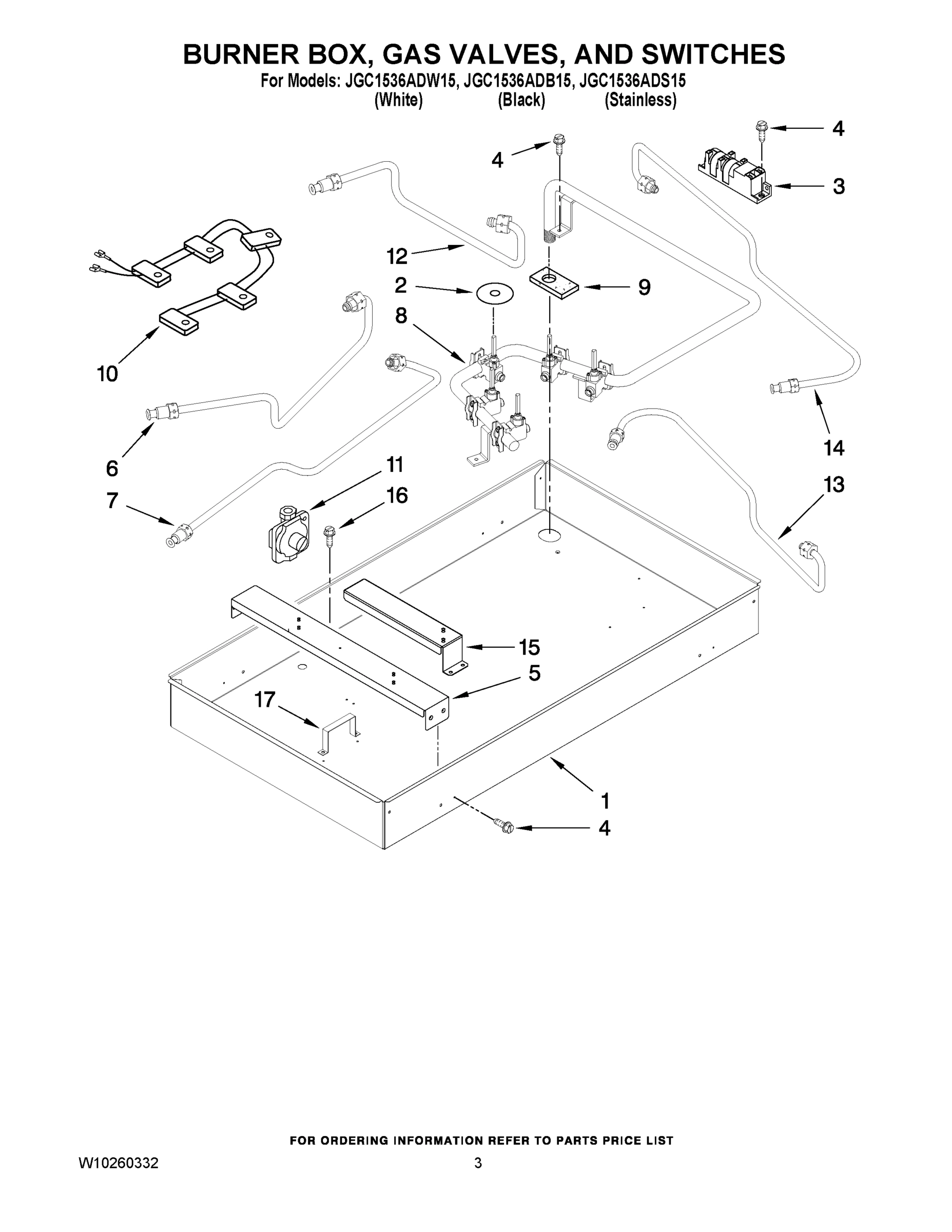 02 - BURNER BOX, GAS VALVES, AND SWITCHES