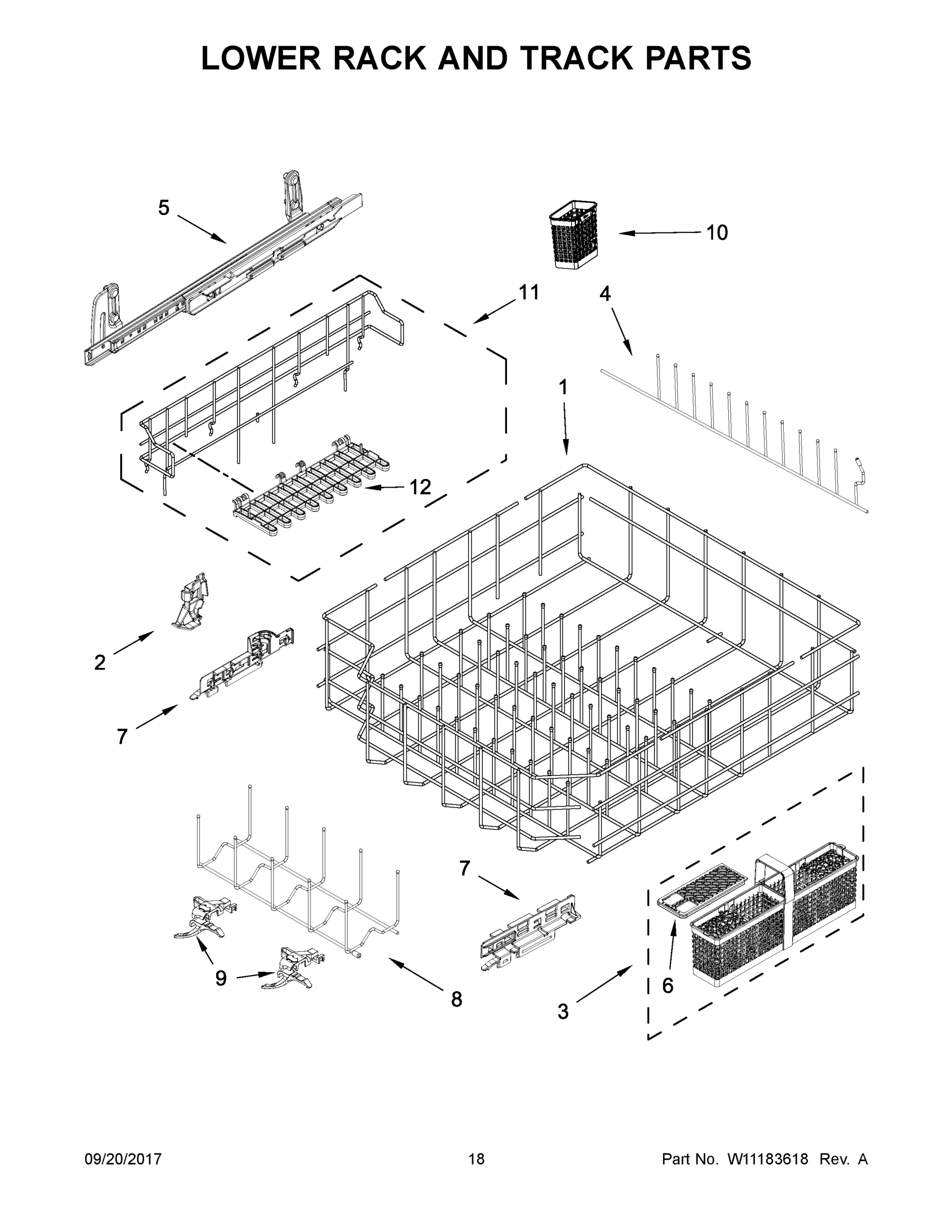 10 - LOWER RACK AND TRACK PARTS