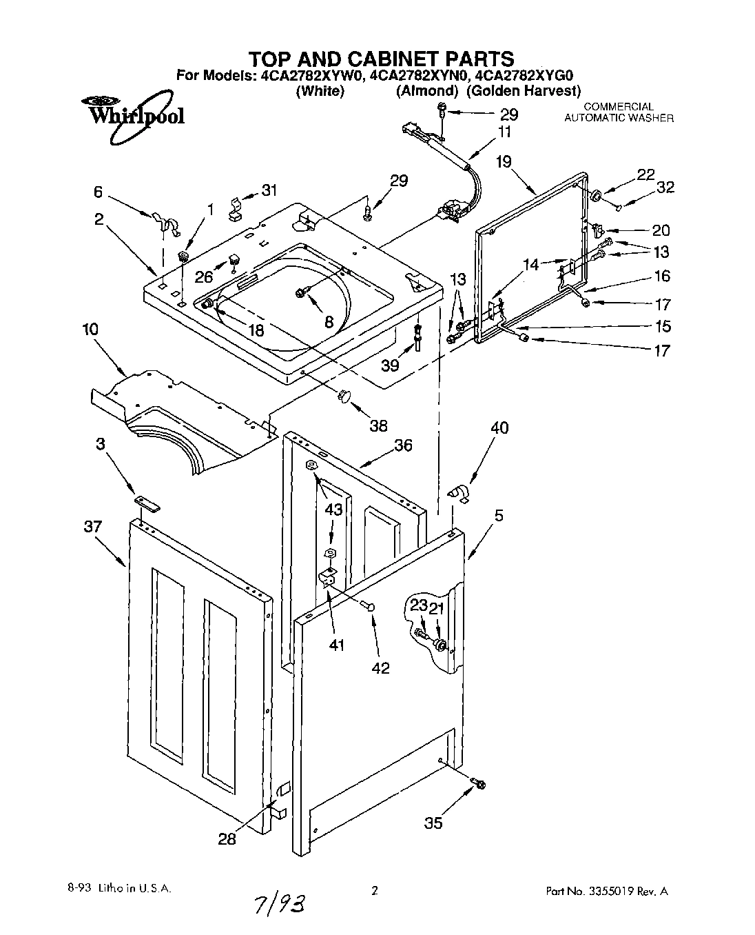 01 - TOP AND CABINET, LIT/OPTIONAL
