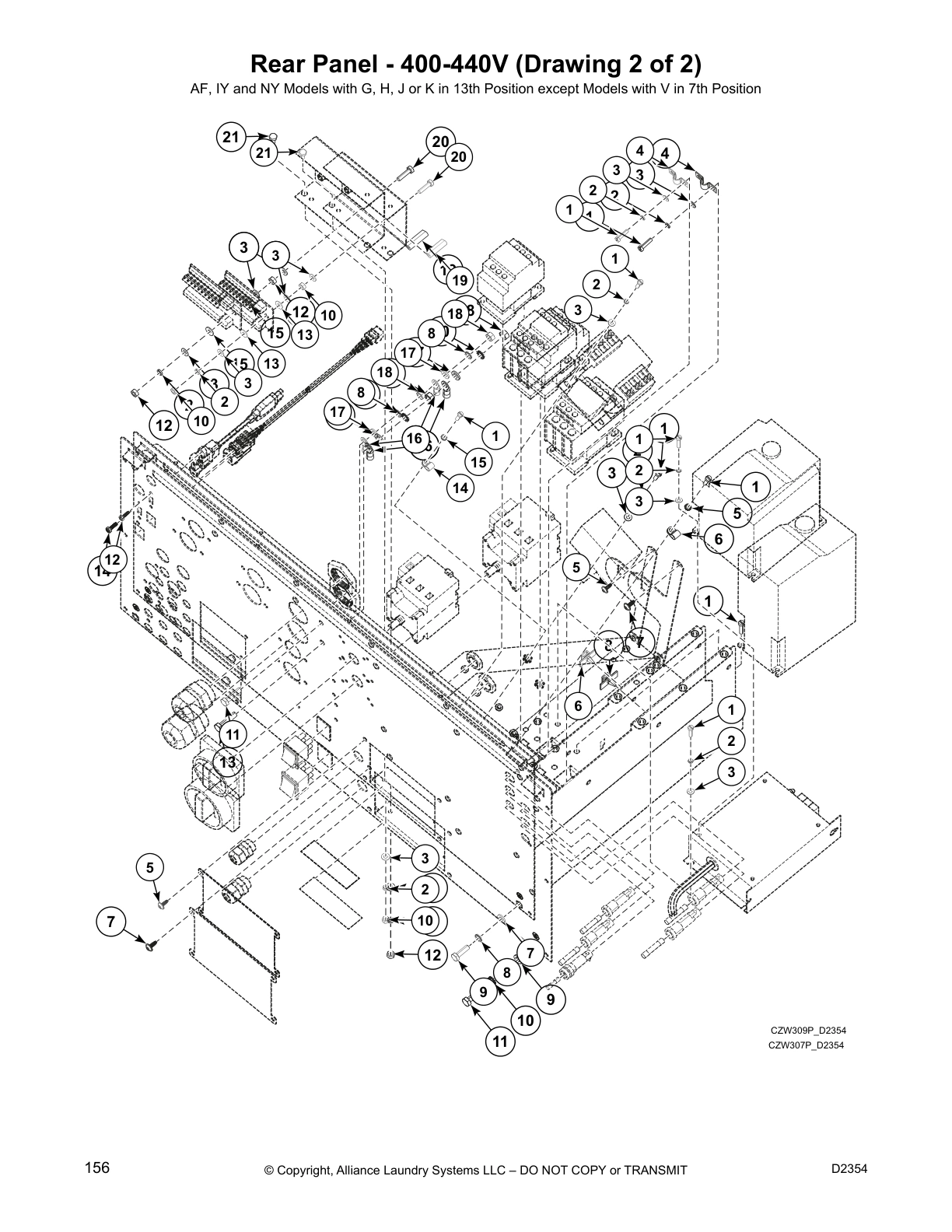 Rear Panel - 400-440V (Drawing 2 of 2)