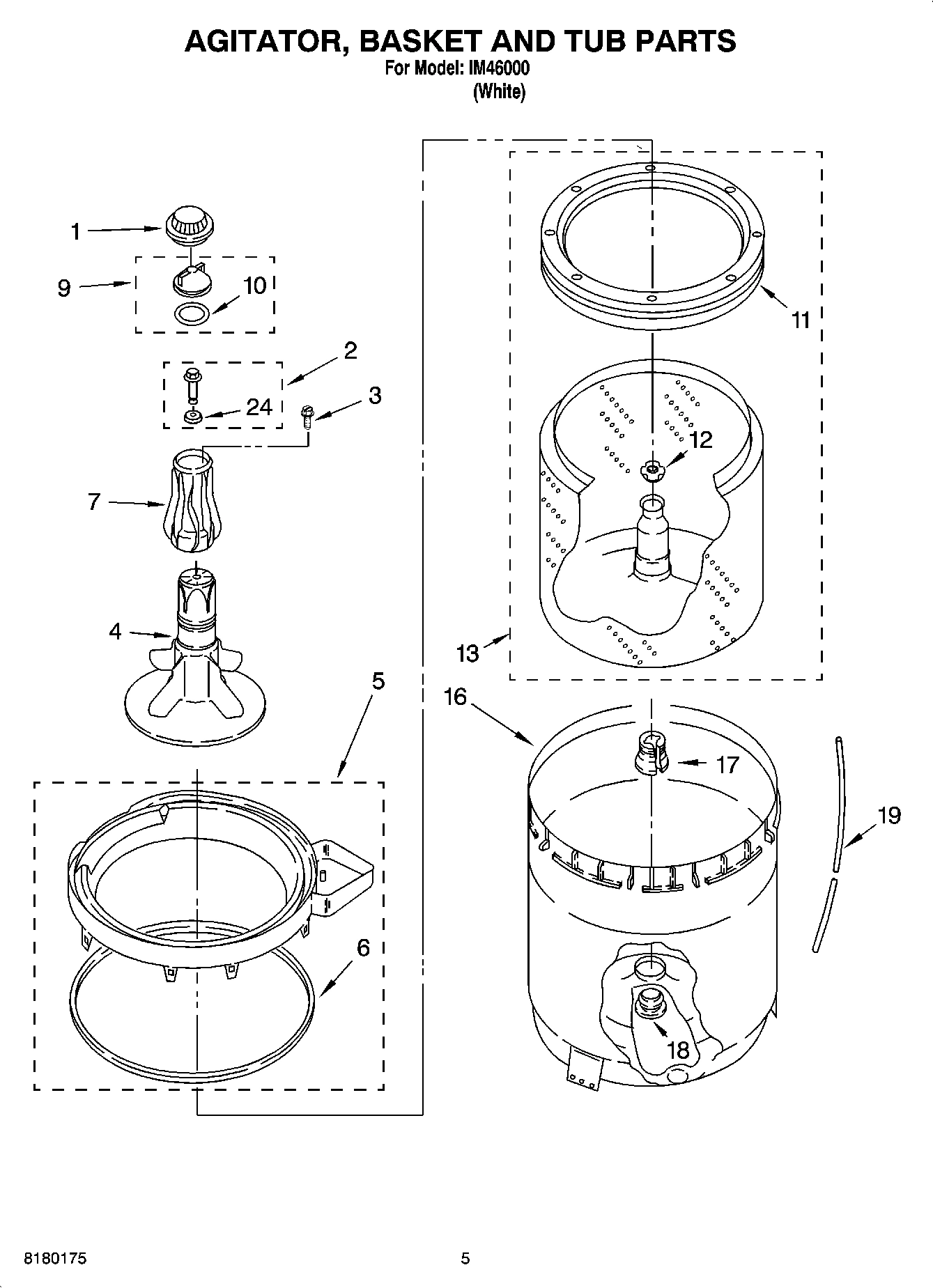 03 - AGITATOR, BASKET AND TUB PARTS