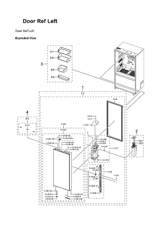 Left Refrigerator Door Parts
