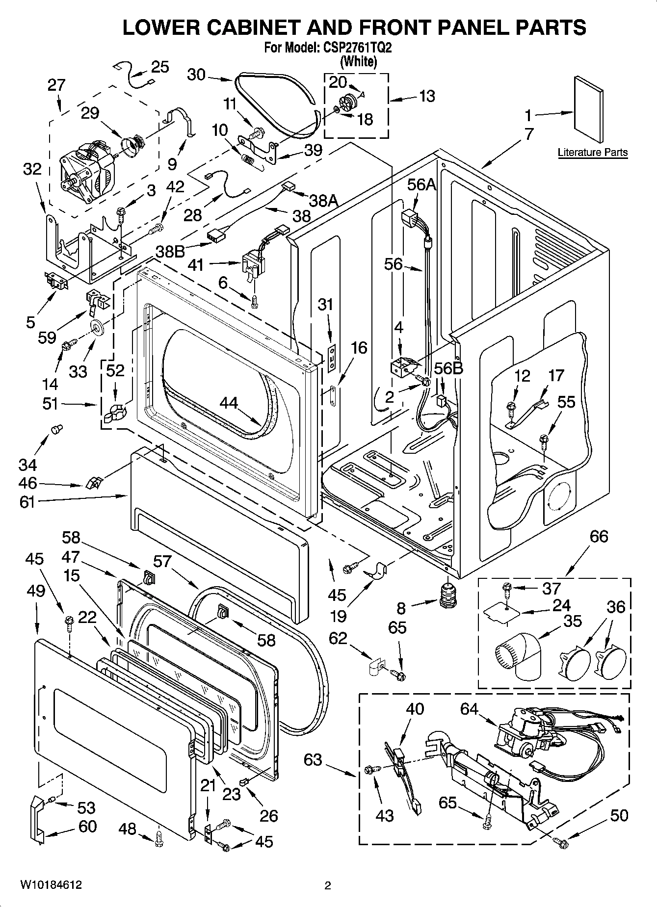 01 - LOWER CABINET AND FRONT PANEL PARTS
