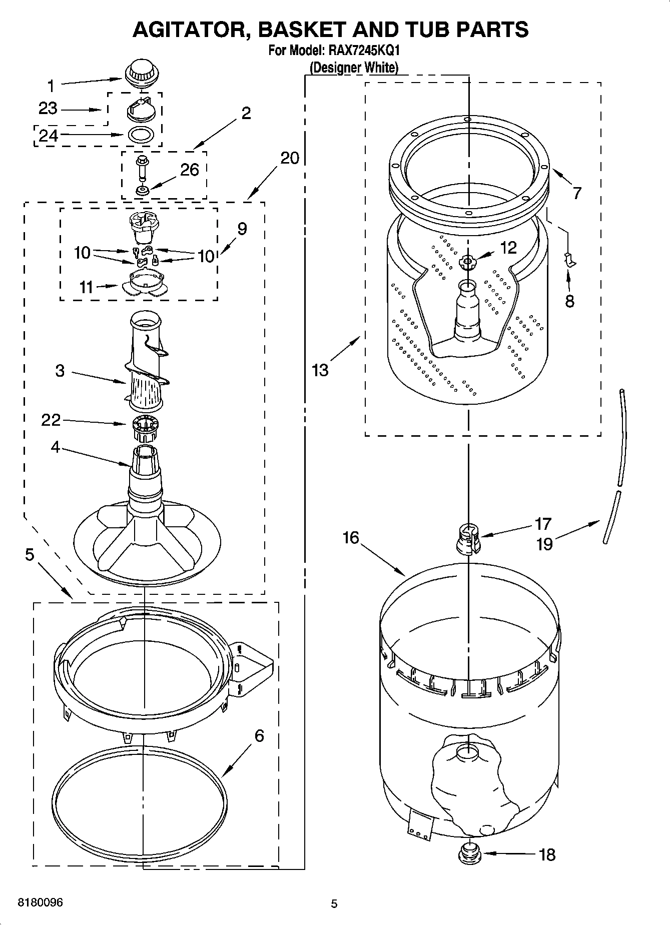 03 - AGITATOR, BASKET AND TUB PARTS