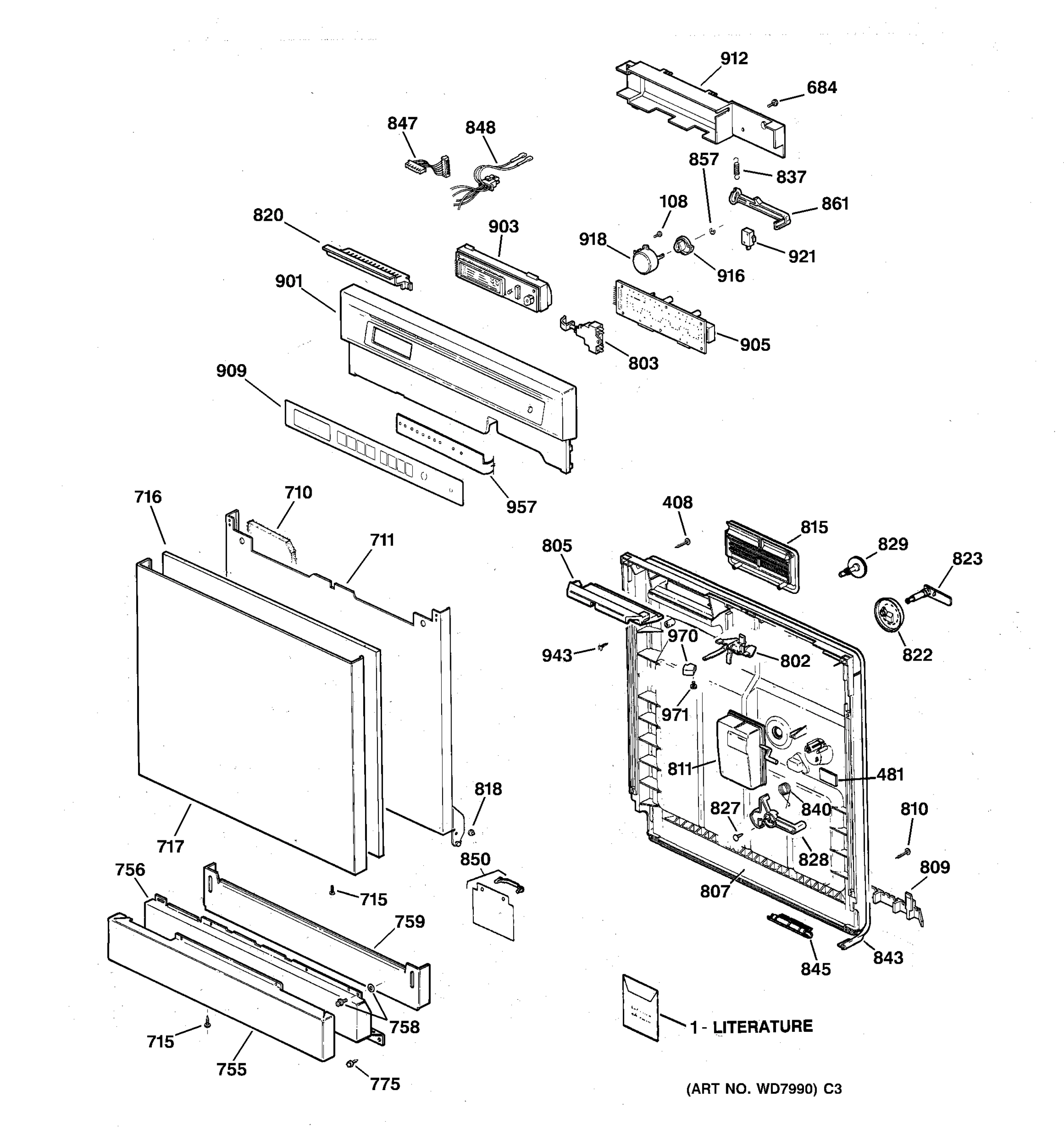 ESCUTCHEON & DOOR ASSEMBLY