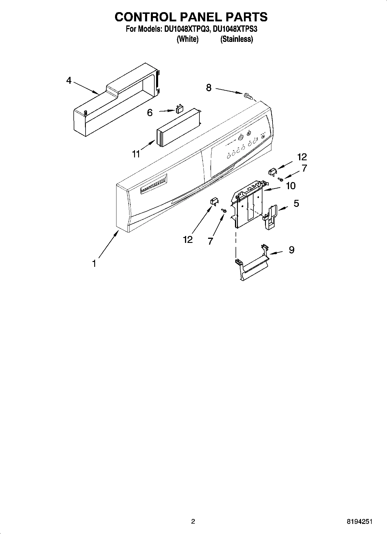 02 - CONTROL PANEL PARTS
