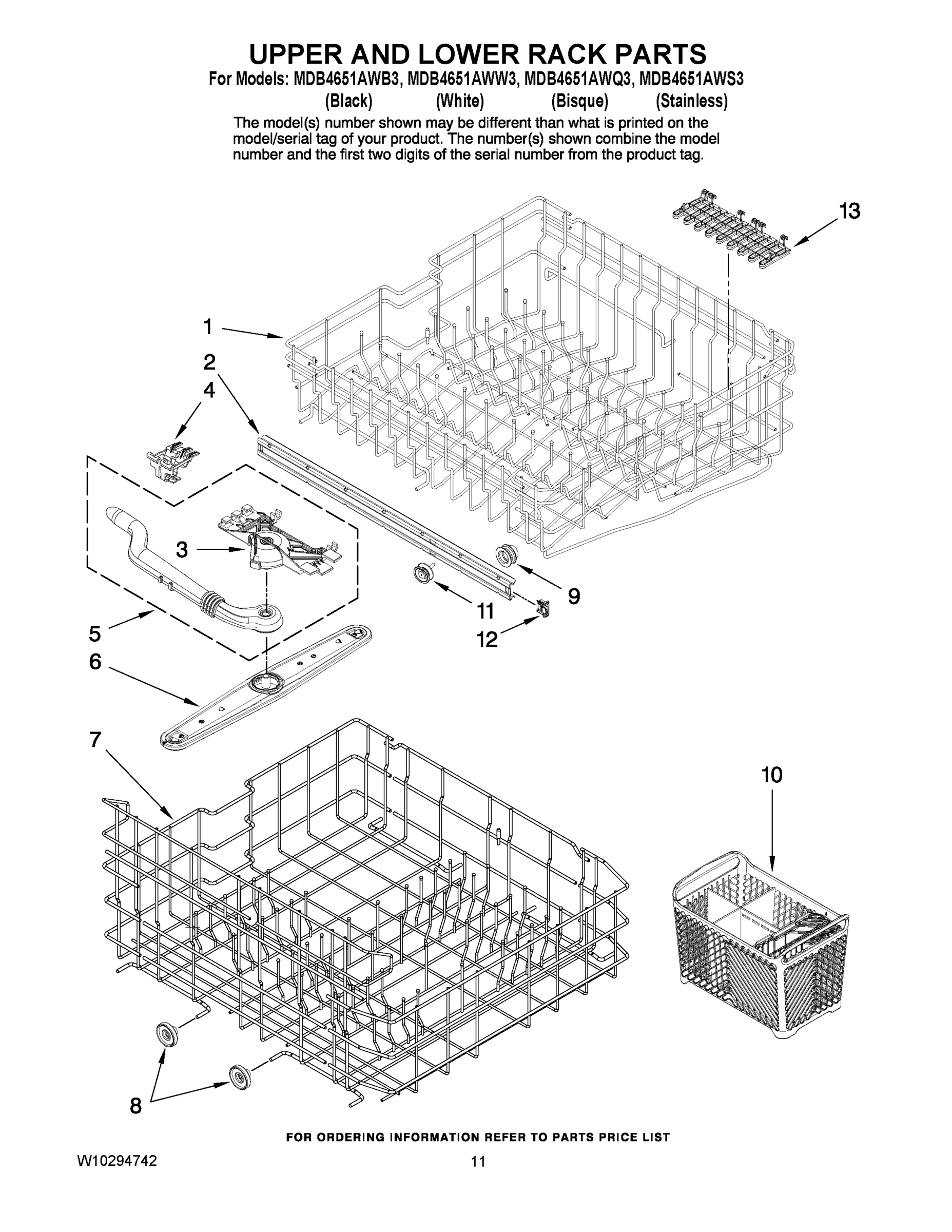 09 - UPPER AND LOWER RACK PARTS