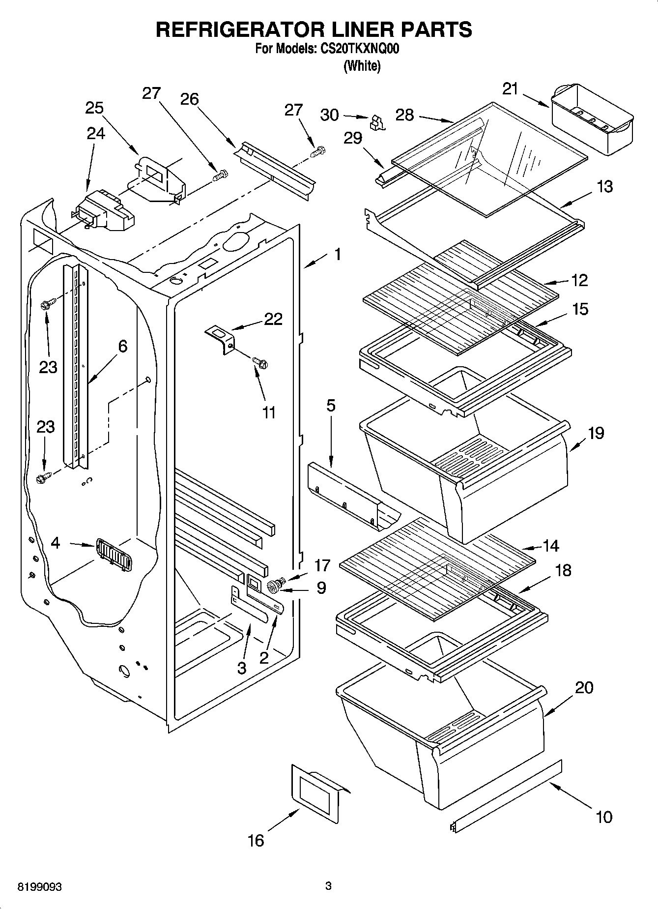 02 - REFRIGERATOR LINER PARTS