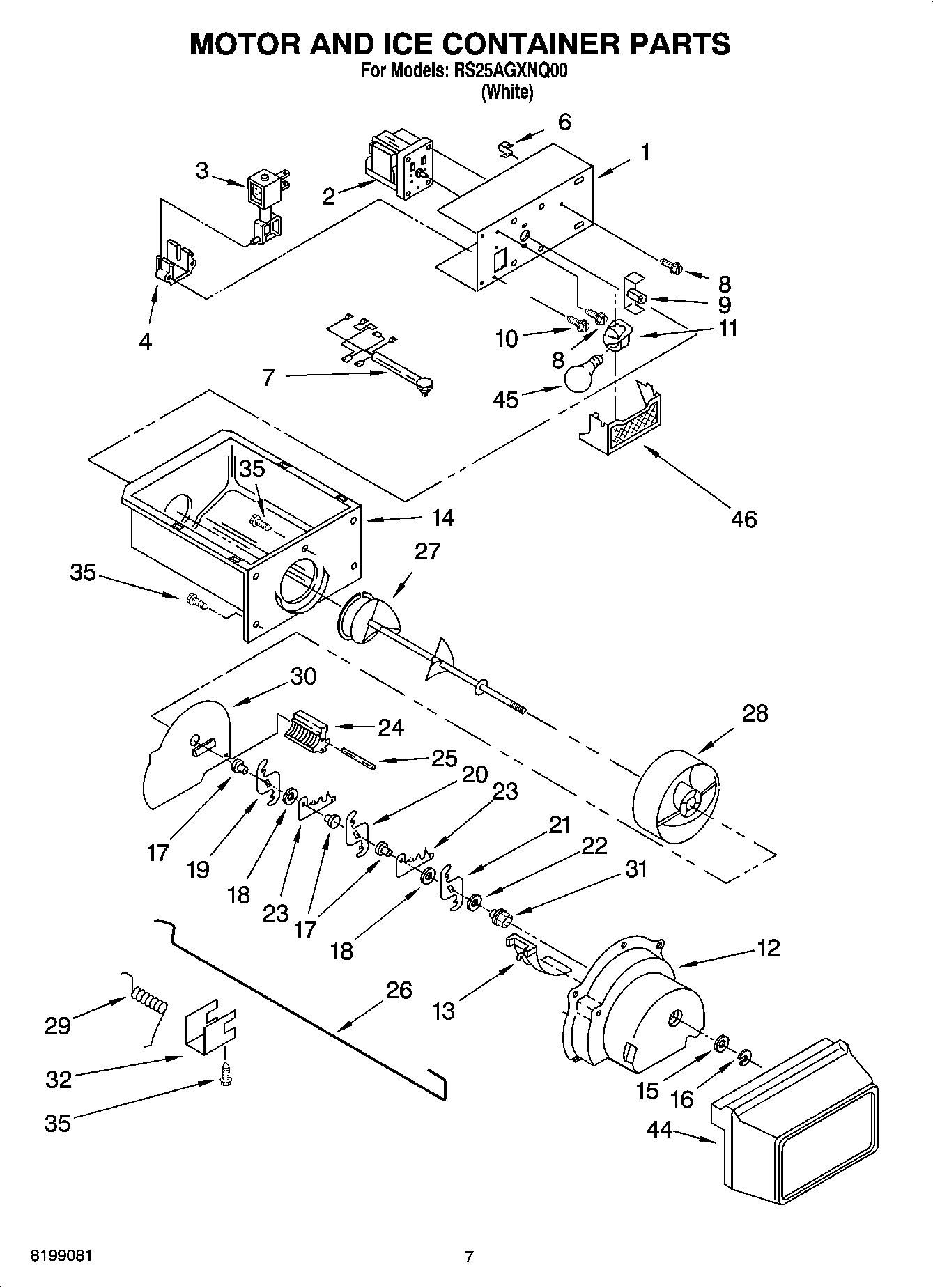 05 - MOTOR AND ICE CONTAINER PARTS