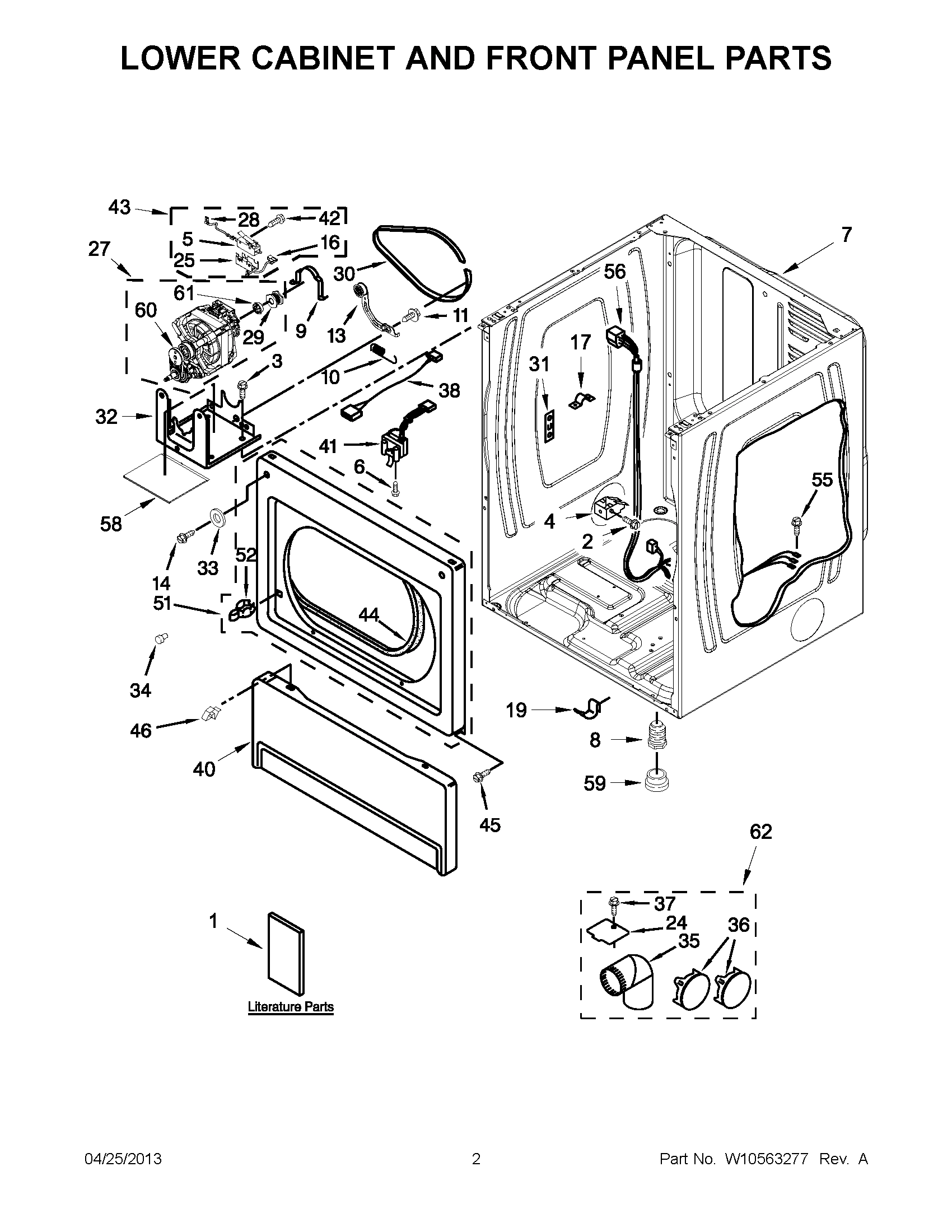 01 - LOWER CABINET AND FRONT PANEL PARTS