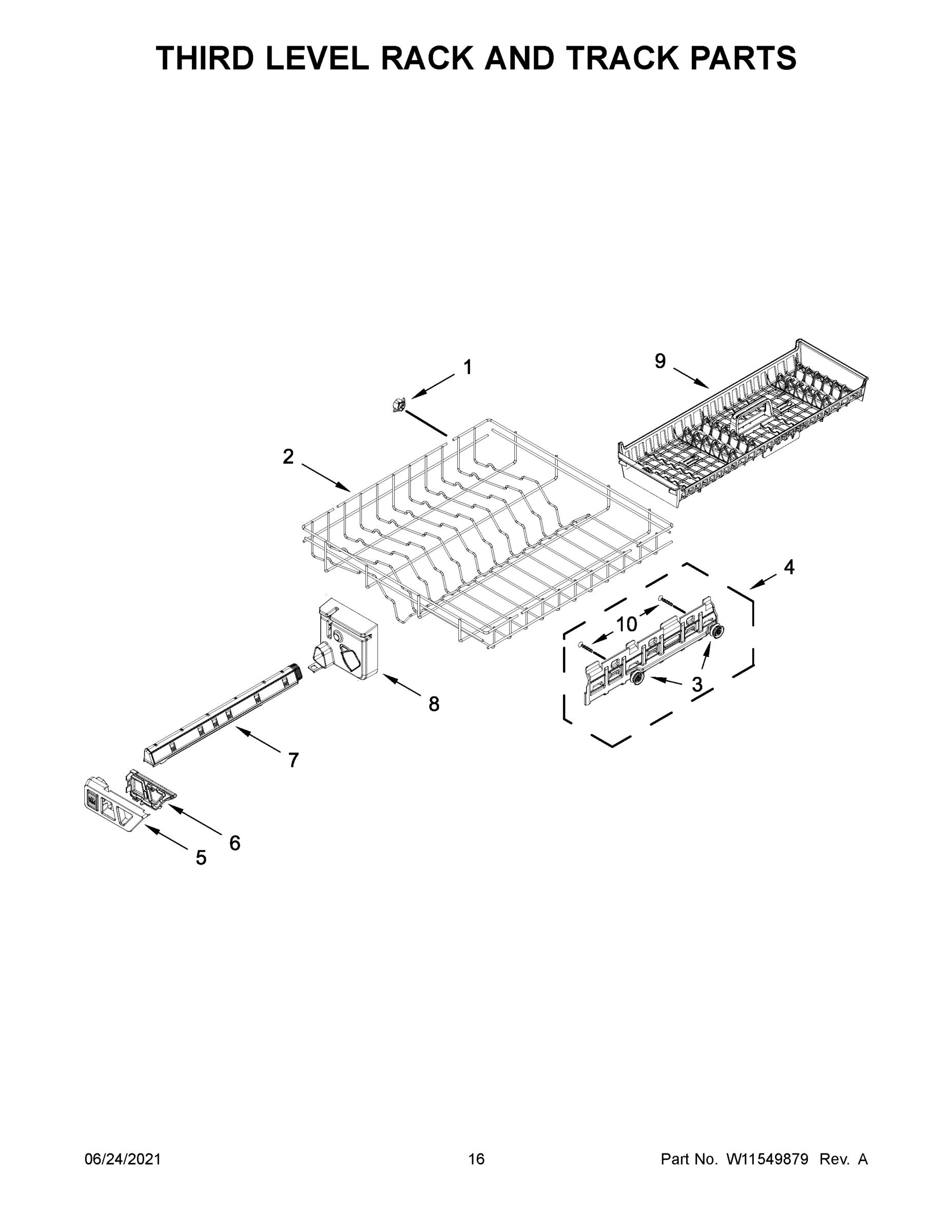 09 - THIRD LEVEL RACK AND TRACK PARTS