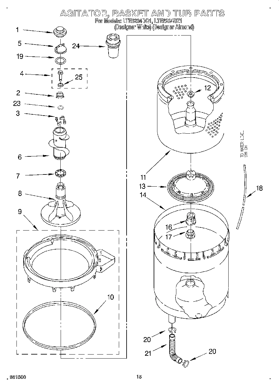 10 - AGITATOR, BASKET AND TUB