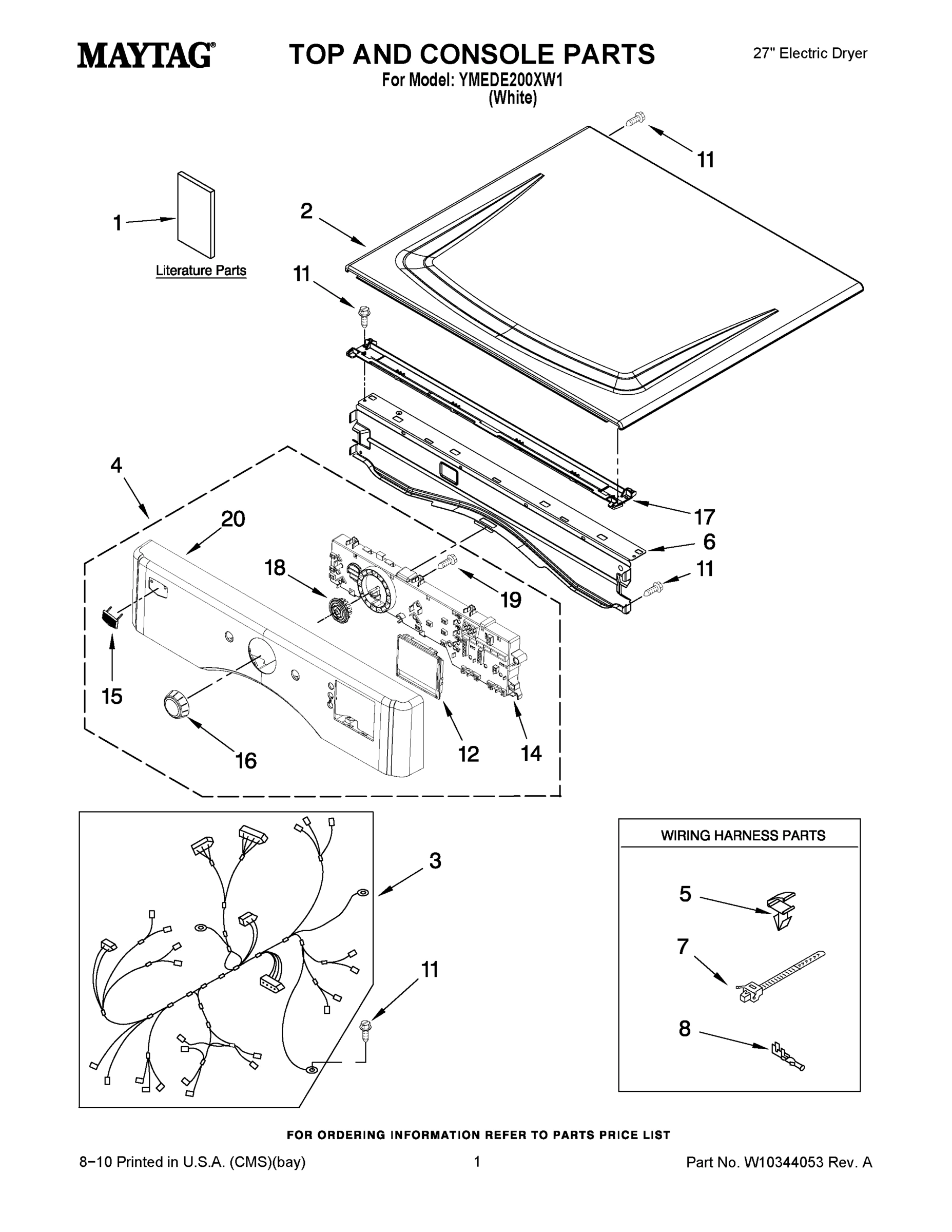 01 - TOP AND CONSOLE PARTS