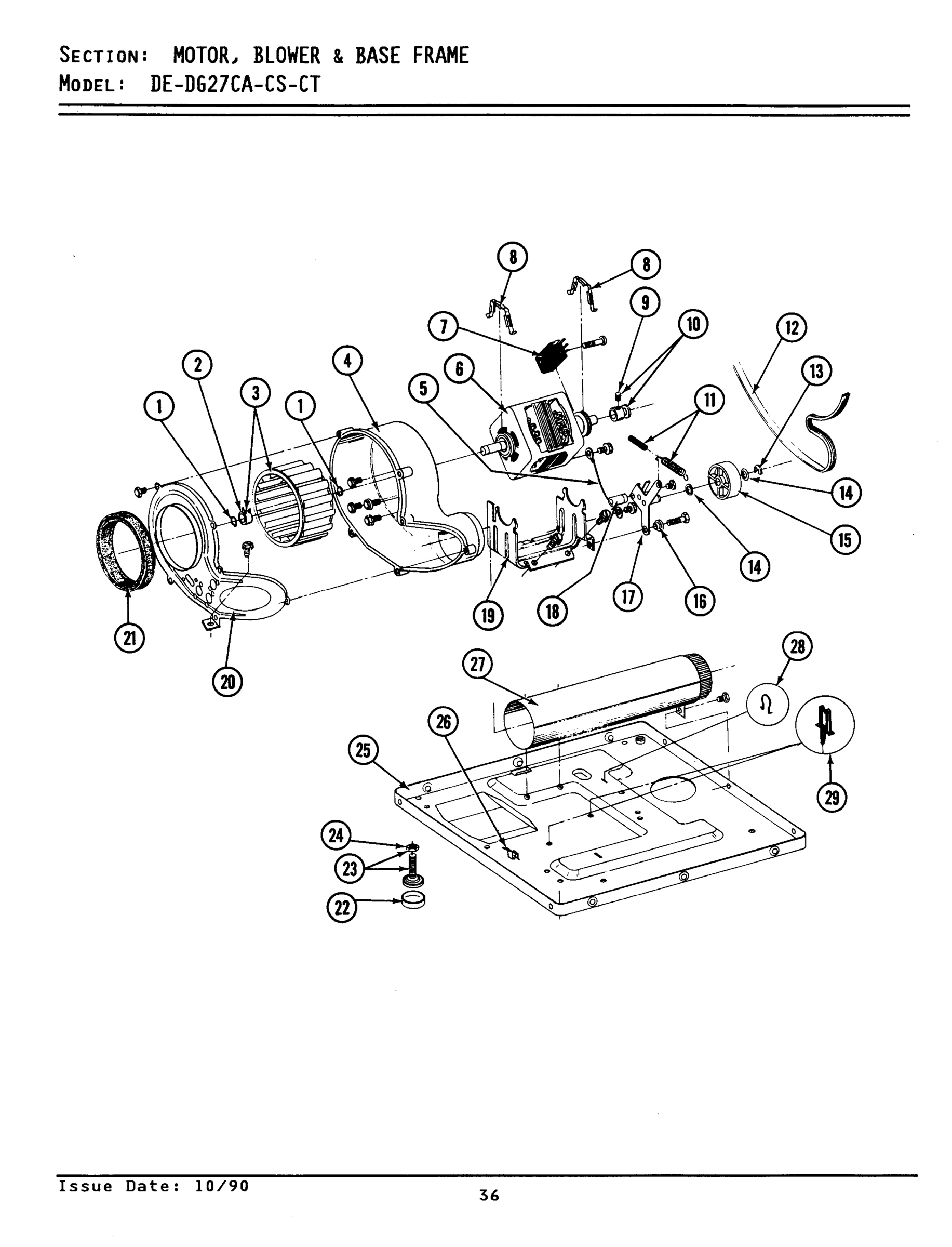 02 - MOTOR, BLOWER & BASE FRAME