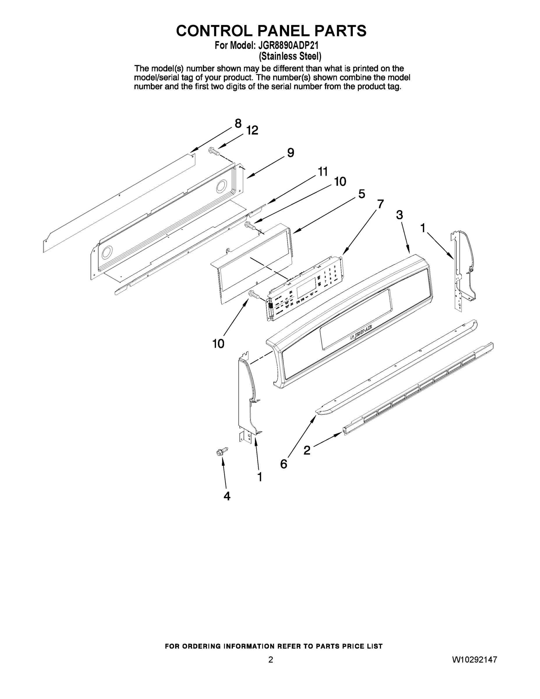 02 - CONTROL PANEL PARTS