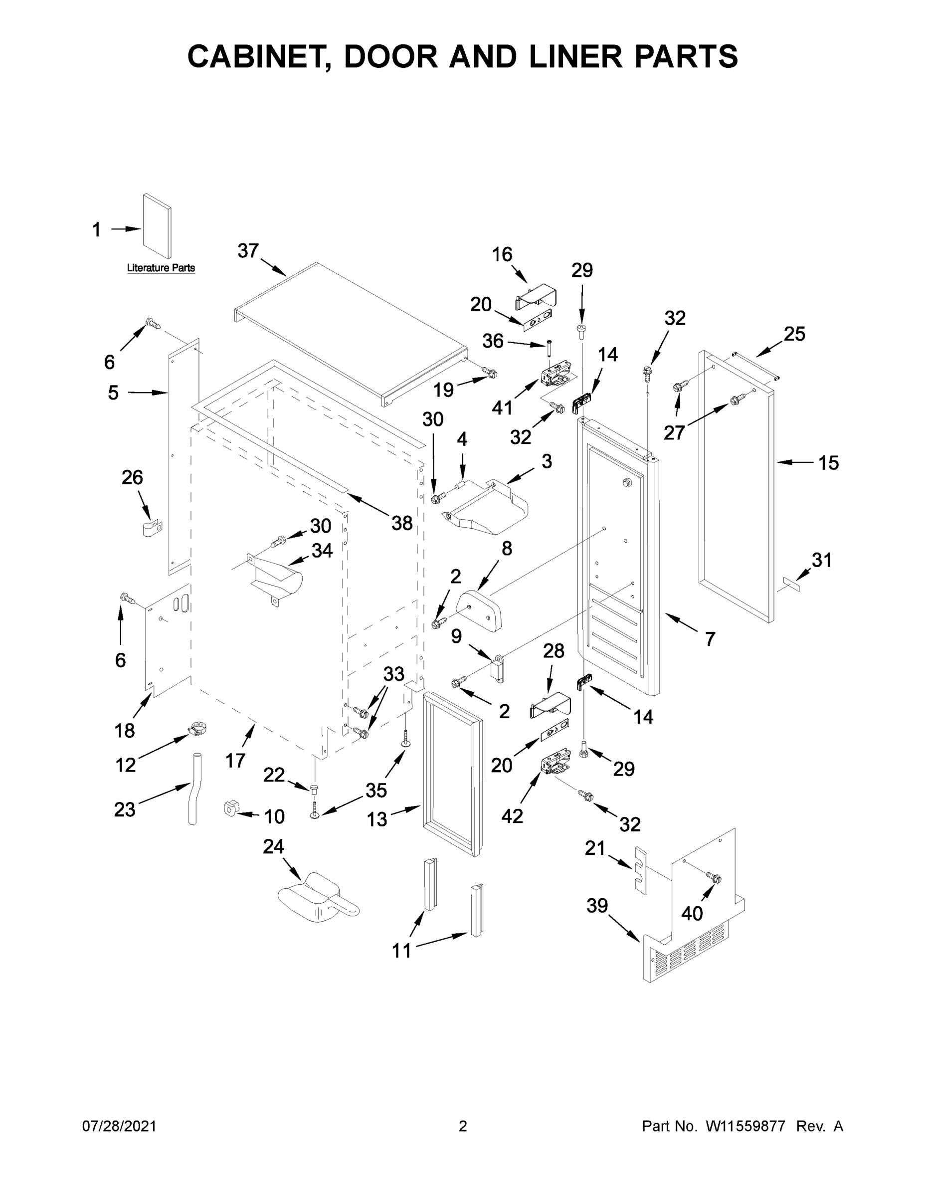 02 - CABINET, DOOR AND LINER PARTS