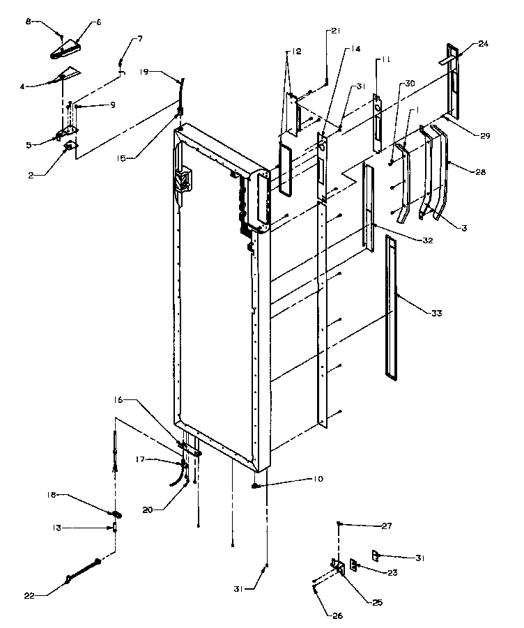 12 - REF DOOR HINGE AND TRIM PARTS